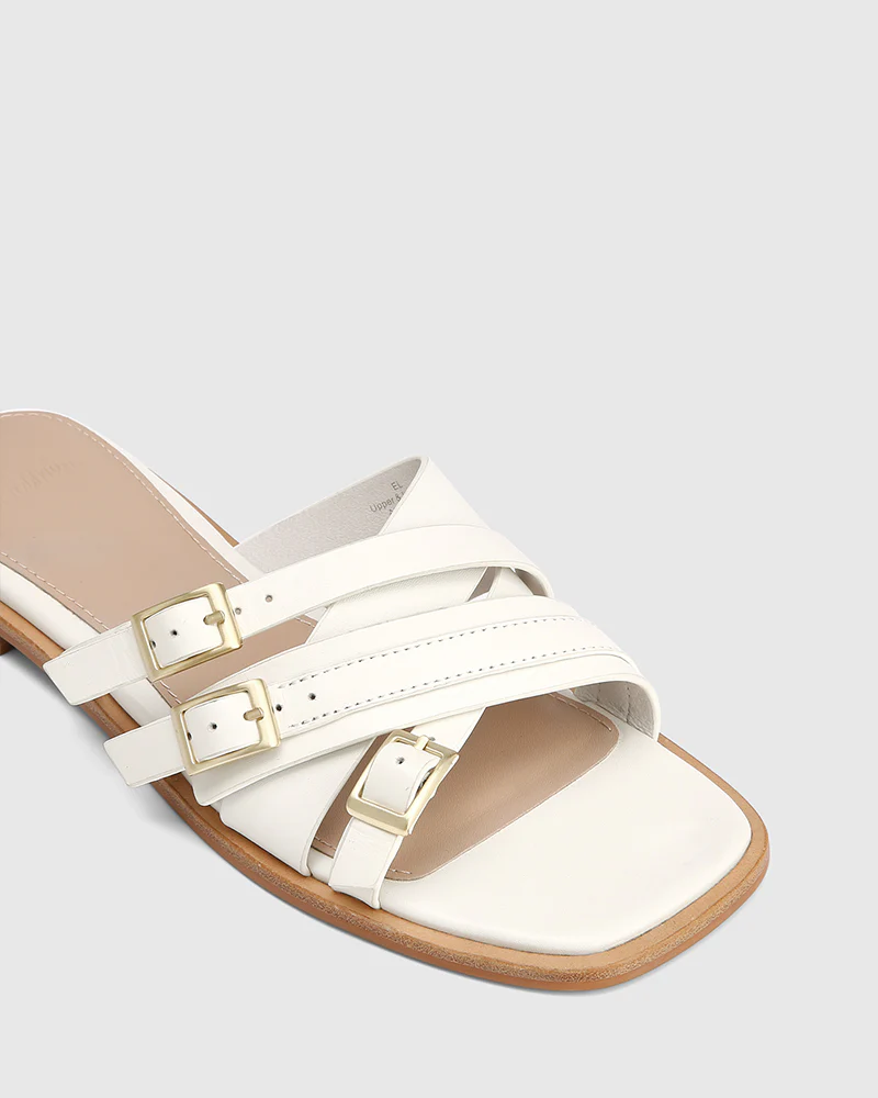 El Off White Leather Strappy Slide - Image 3