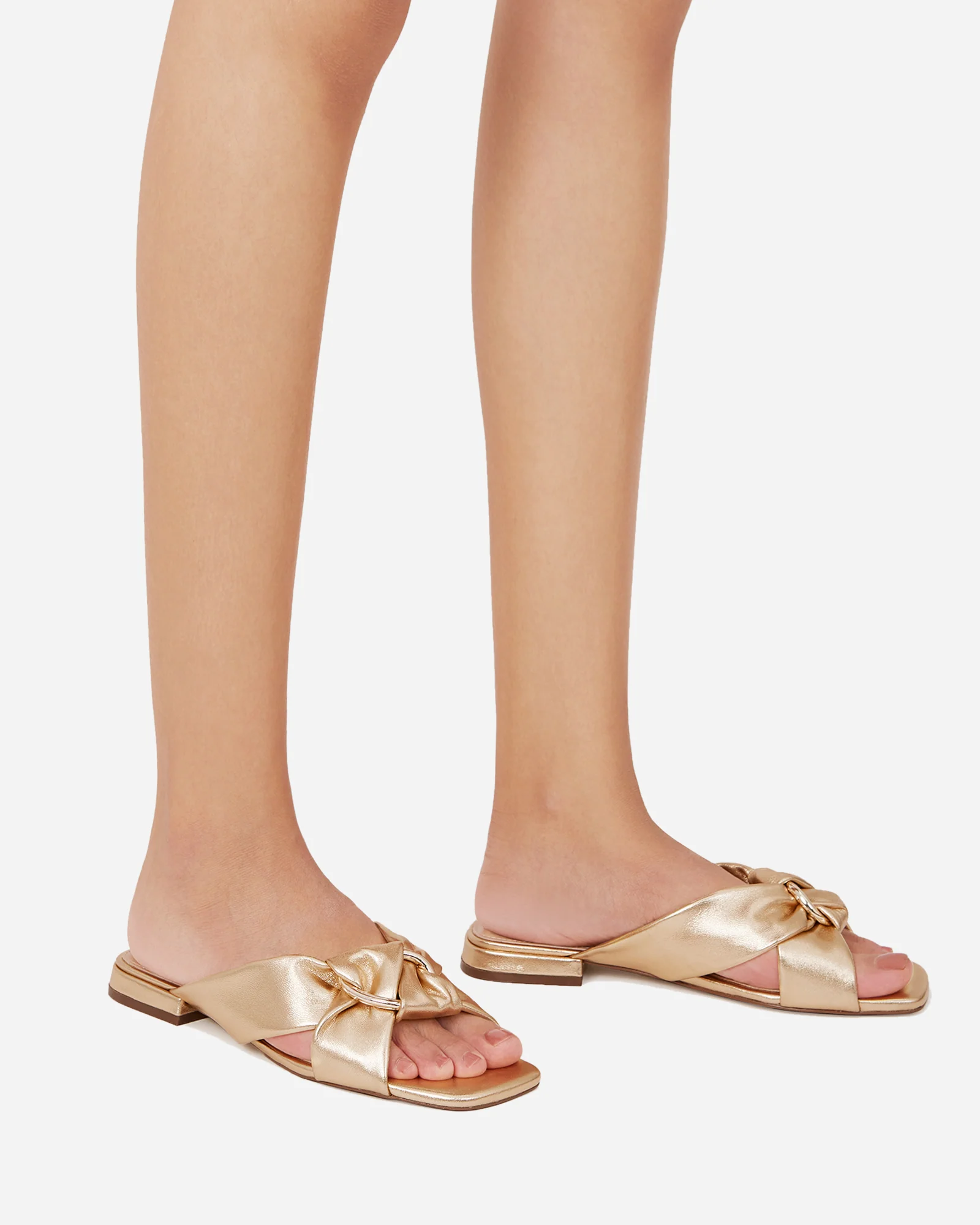 Essence Gold Metallic Leather Sandal - Image 7
