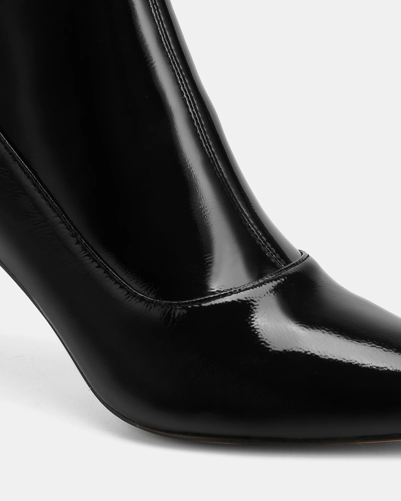 Felix Black Stretch Patent Leather Ankle Boot - Image 4