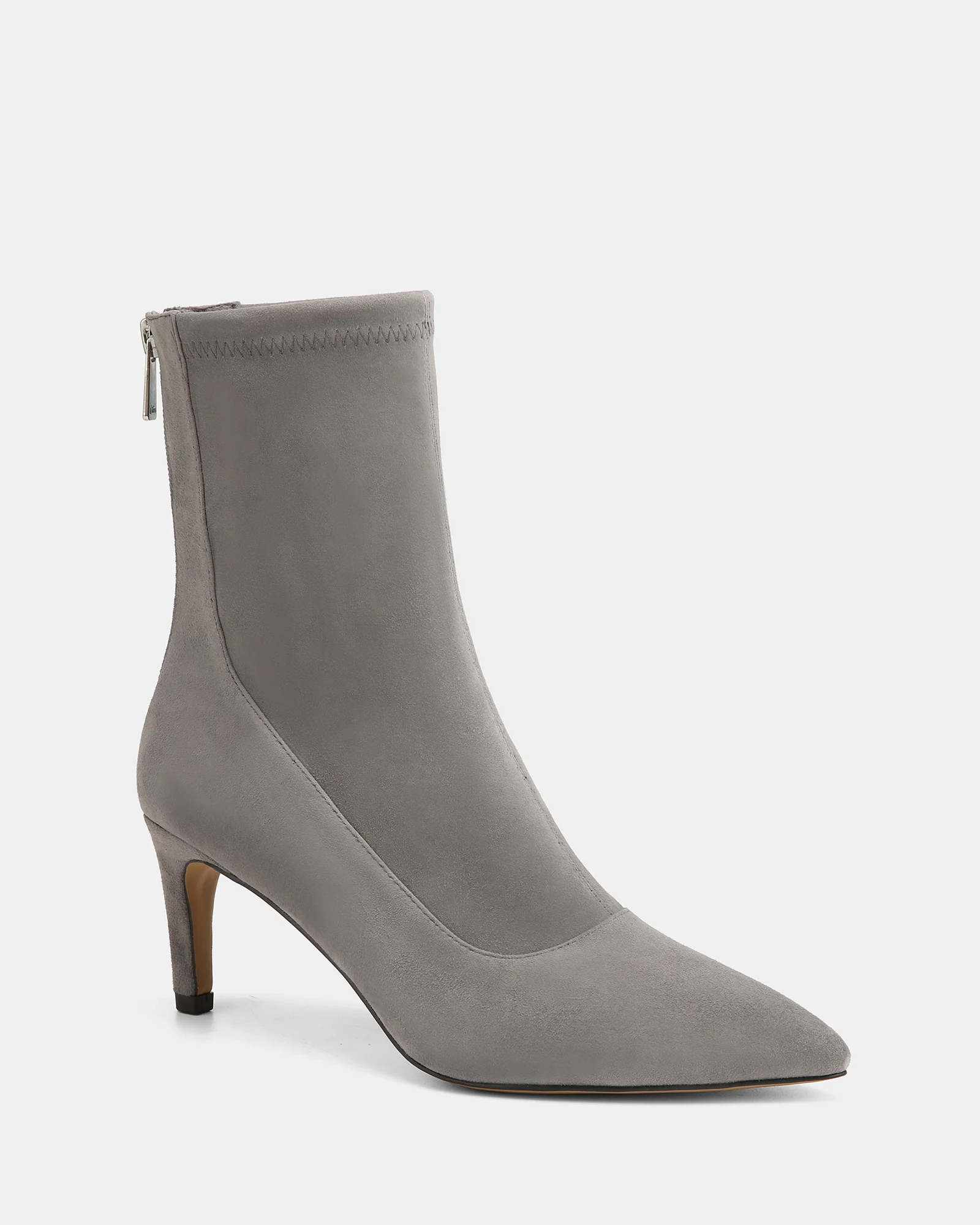 Felix Cement Grey Stretch Suede Leather Ankle Boot - Image 2