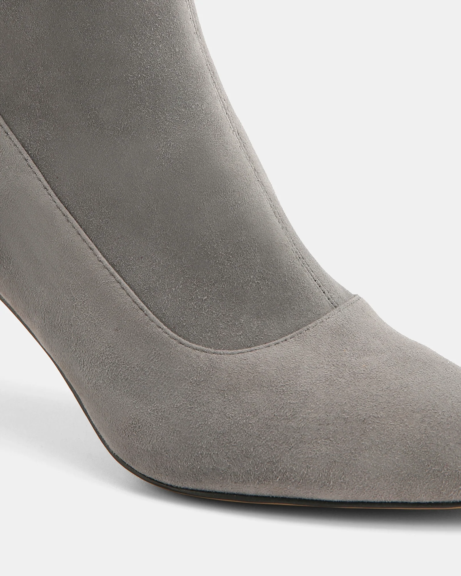 Felix Cement Grey Stretch Suede Leather Ankle Boot - Image 3