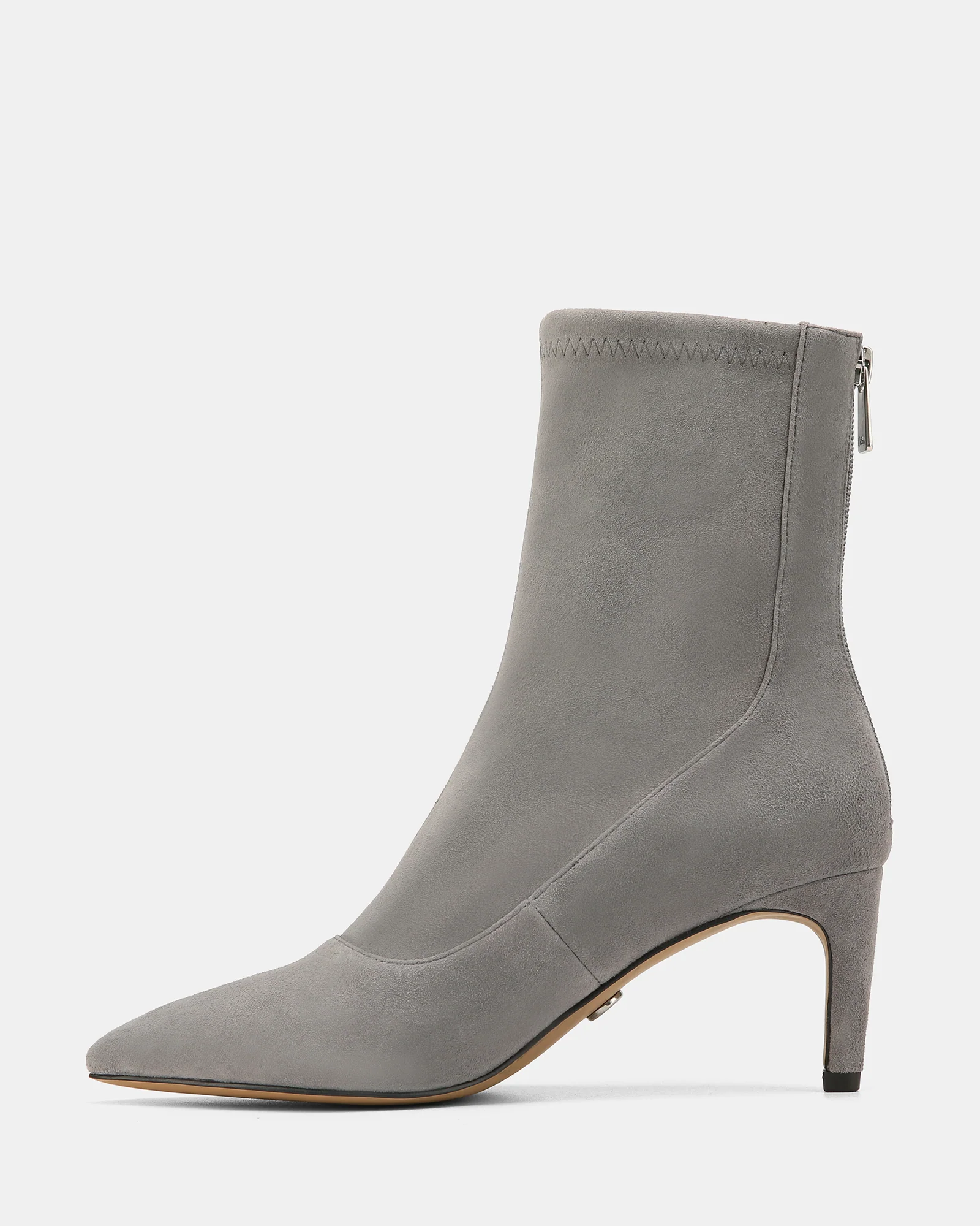 Felix Cement Grey Stretch Suede Leather Ankle Boot - Image 6