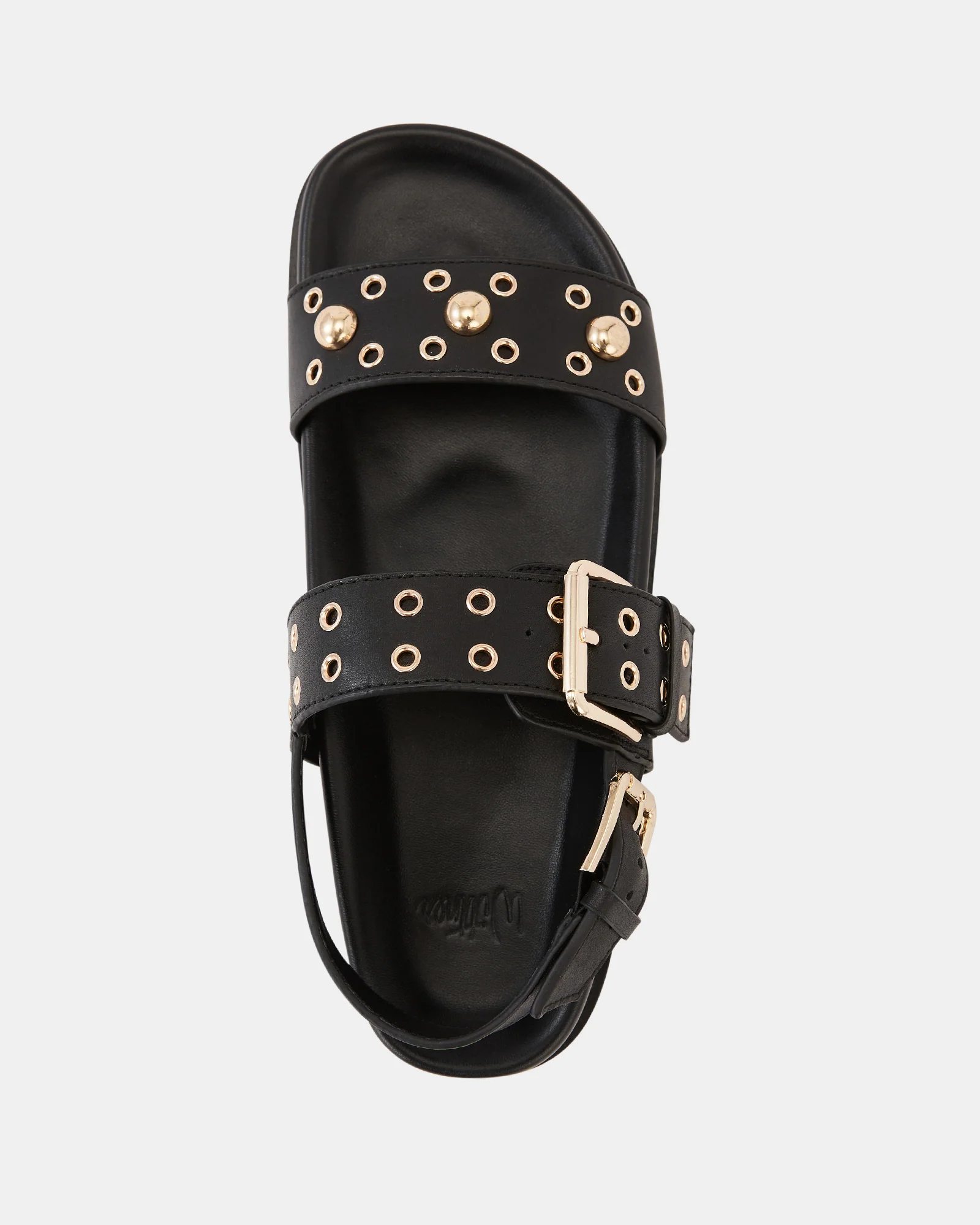 Fifi Black Leather Flatform Sandal - Image 5