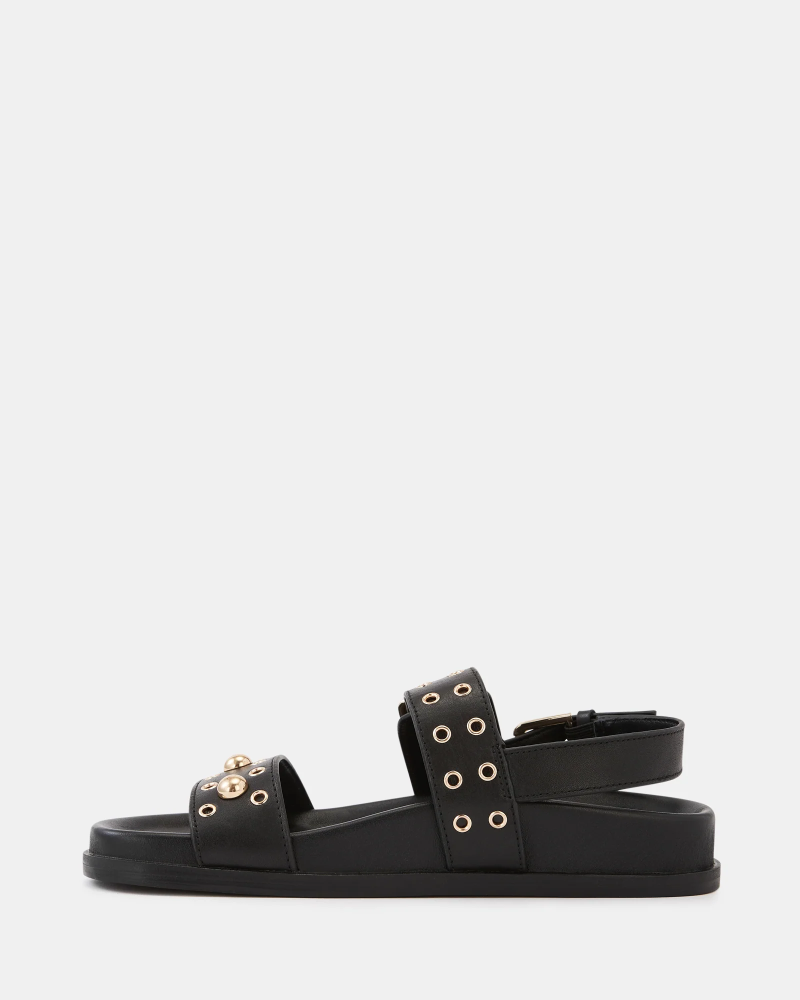Fifi Black Leather Flatform Sandal - Image 6