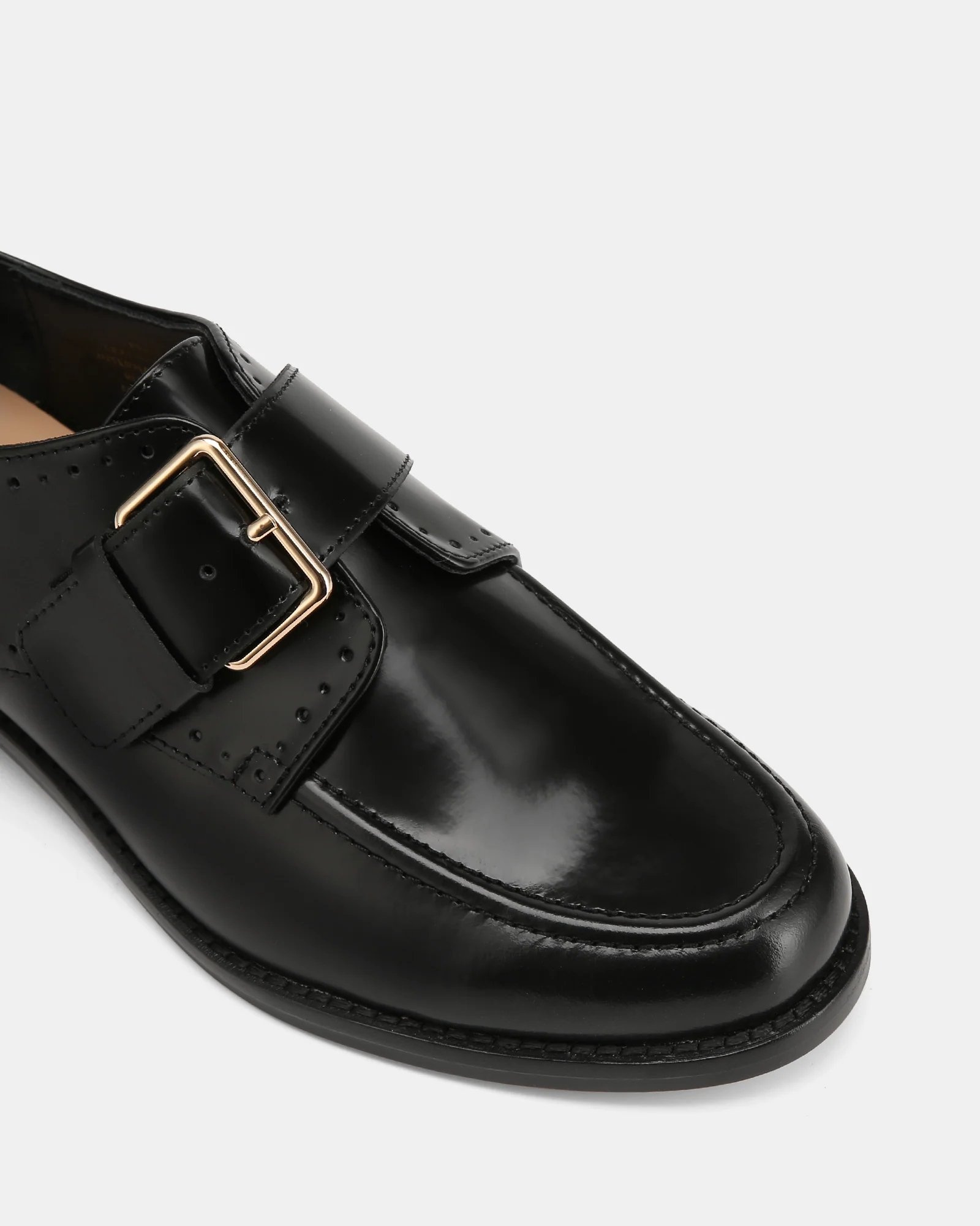 Fredi Black Leather Monk Strap Loafer - Image 3