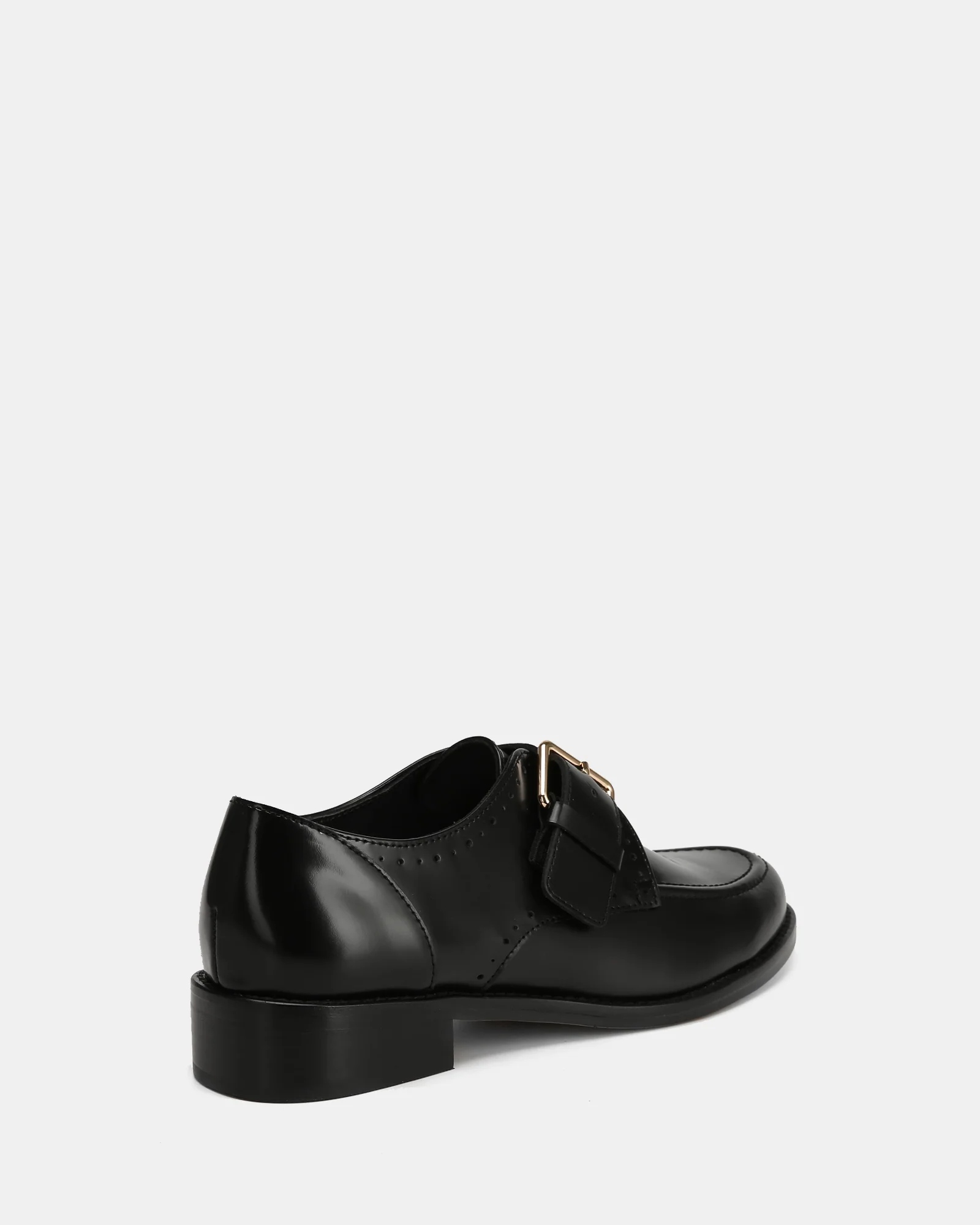 Fredi Black Leather Monk Strap Loafer - Image 4