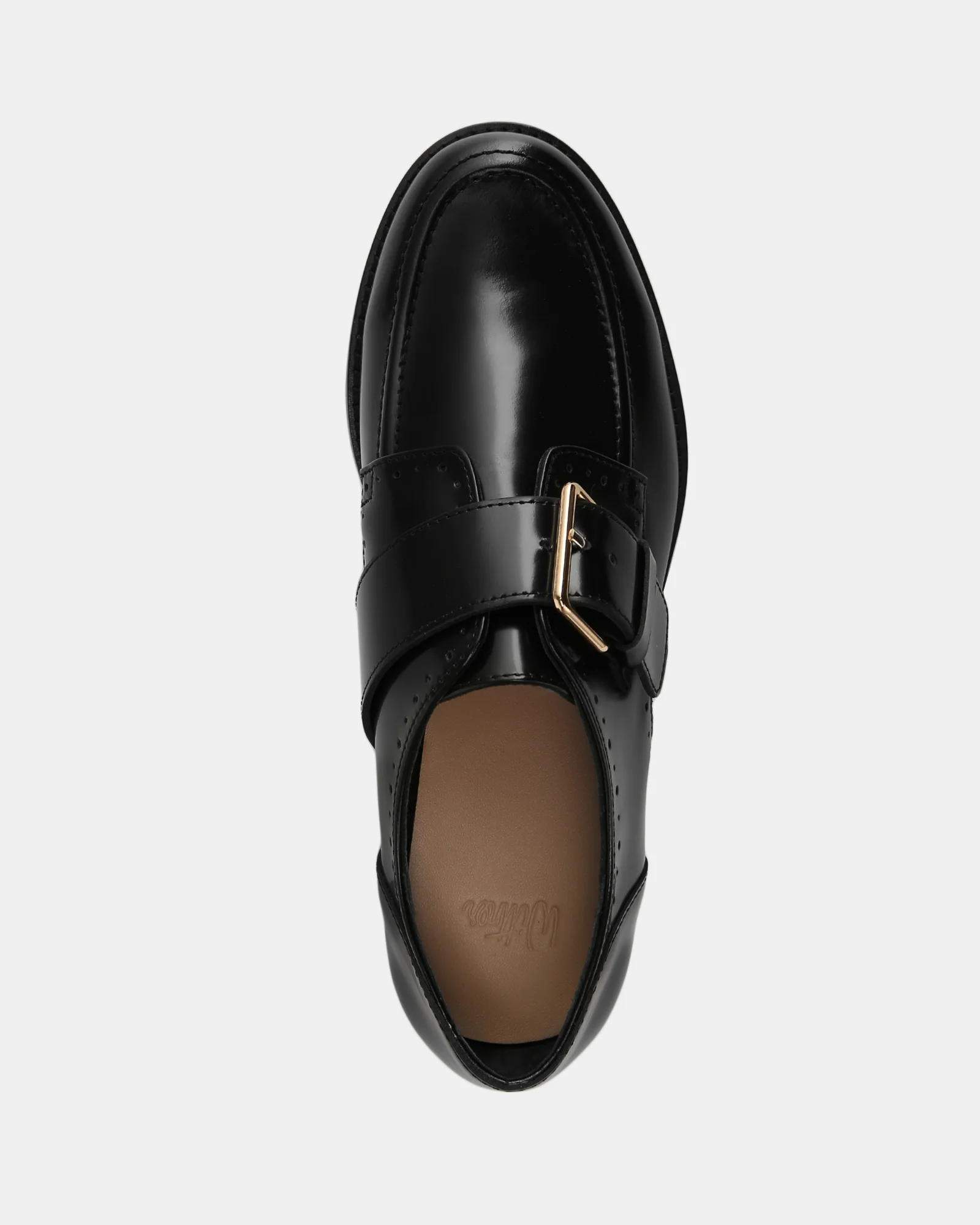 Fredi Black Leather Monk Strap Loafer - Image 5