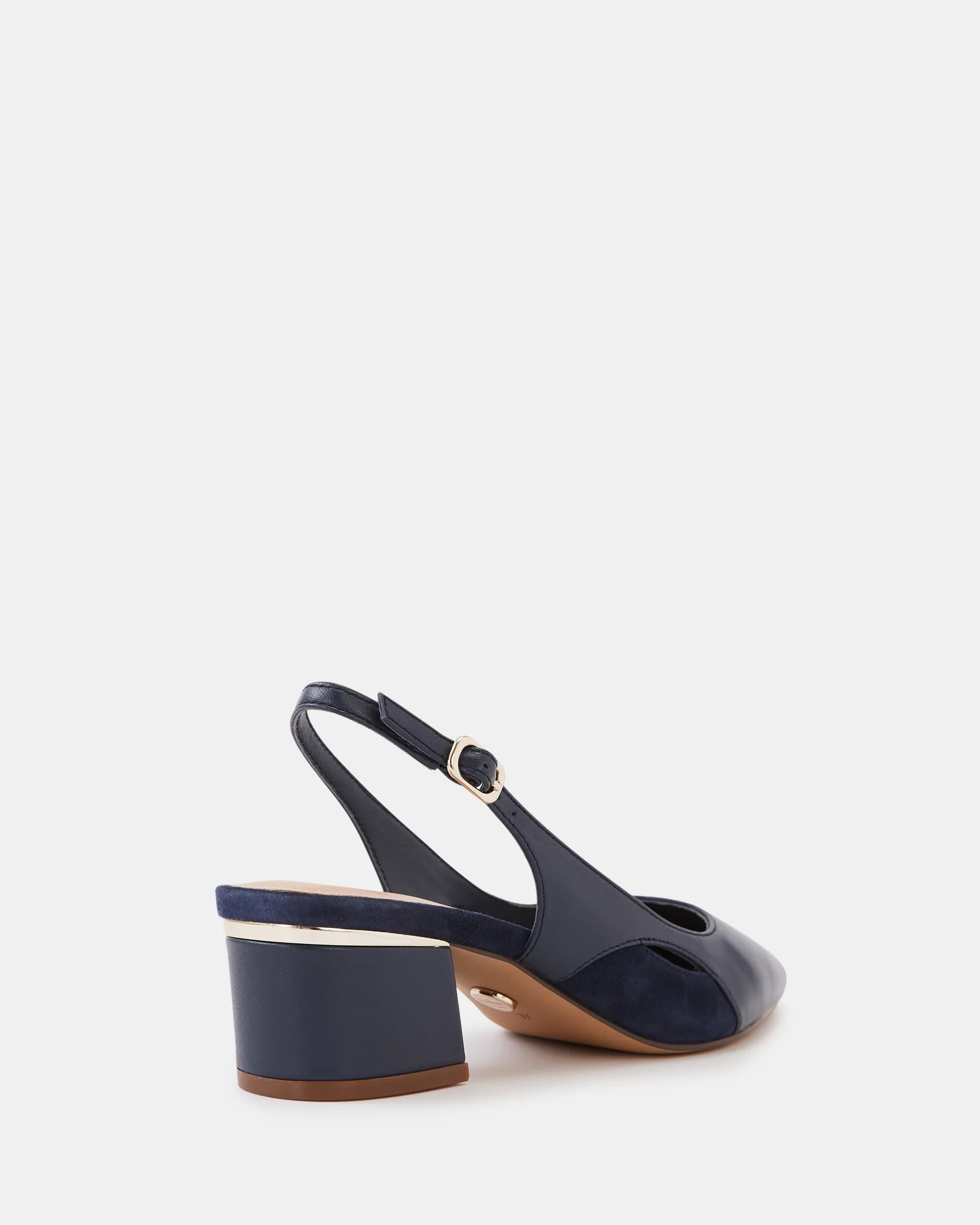 Gisela Dark Navy Leather Slingback - Image 4