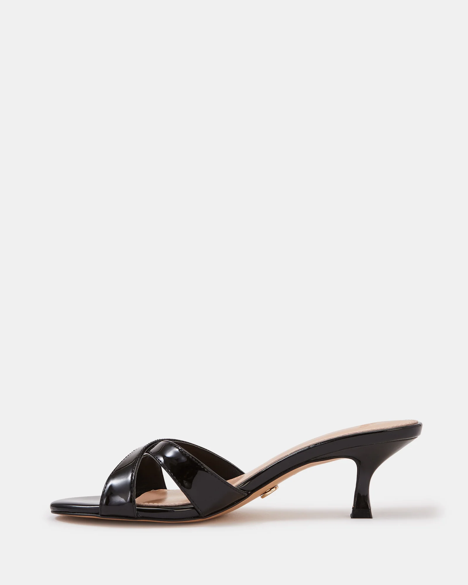 Gracie Black Patent Leather Kitten Heel Mule - Image 6