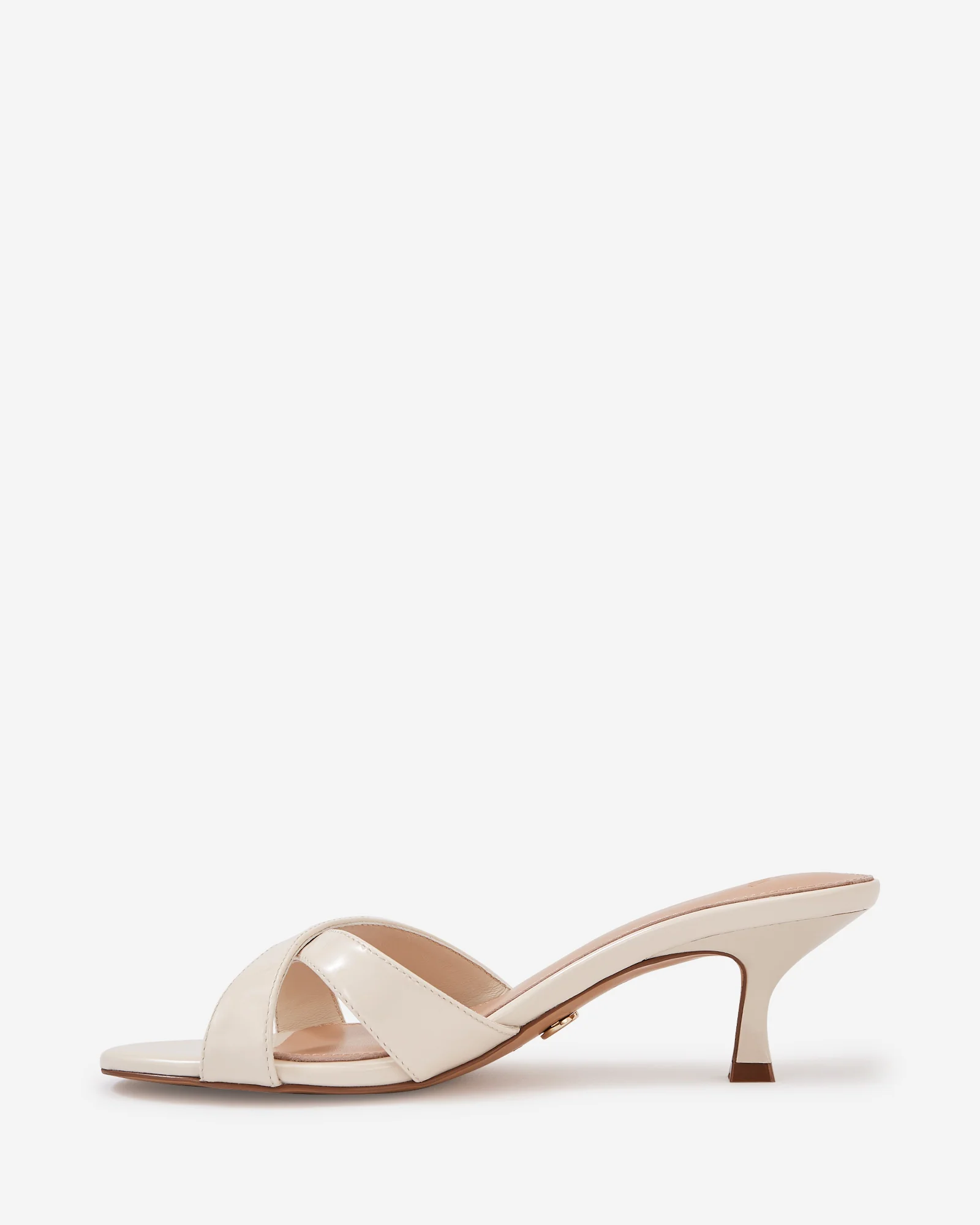Gracie Vintage Ivory Patent Leather Kitten Heel Mule - Image 6