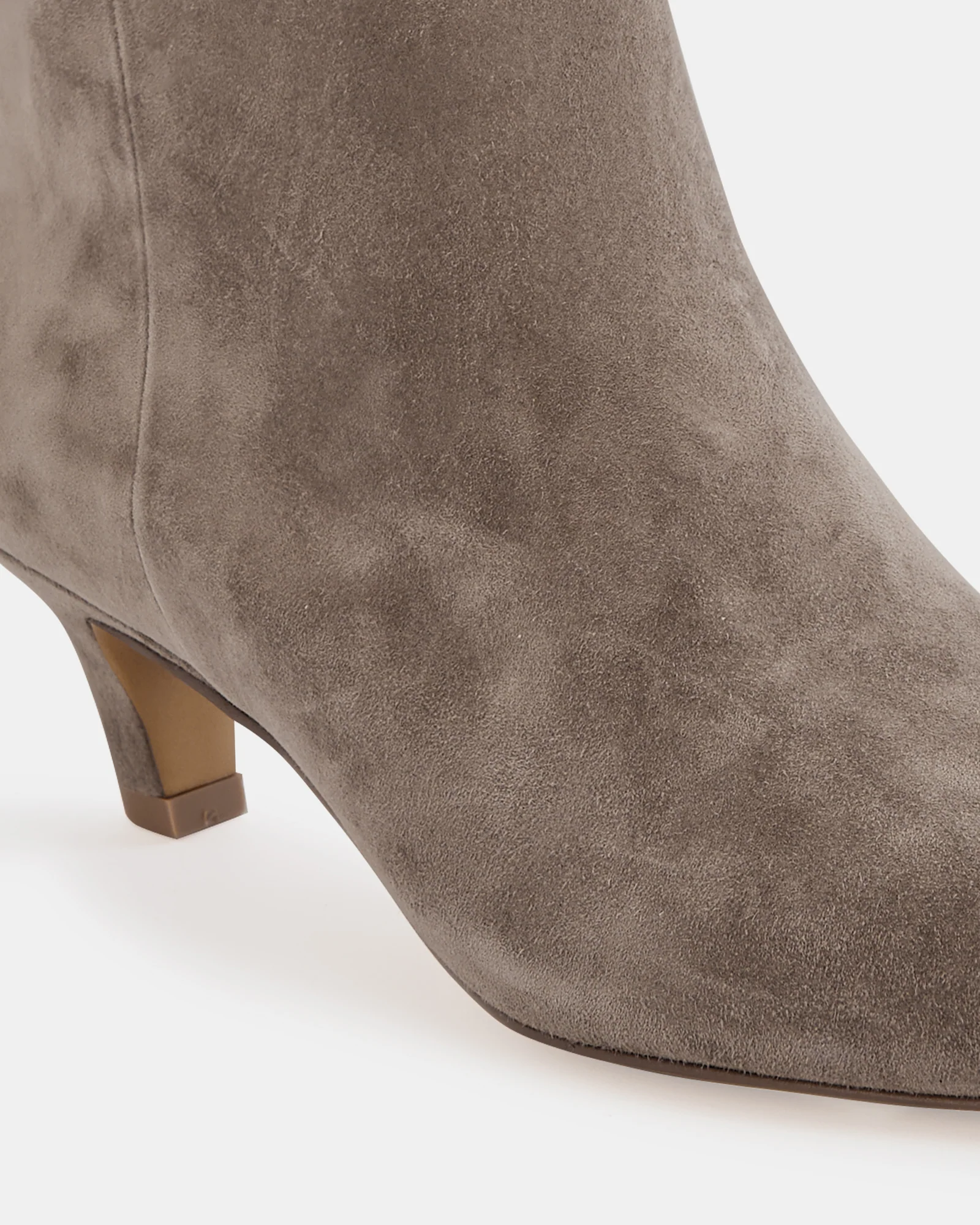 Honora Taupe Suede Leather Ankle Boot - Image 3