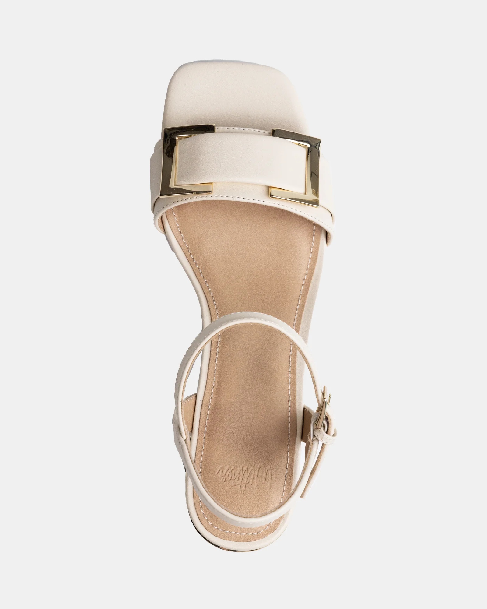Izaro Vintage Ivory Leather Block Heel - Image 5