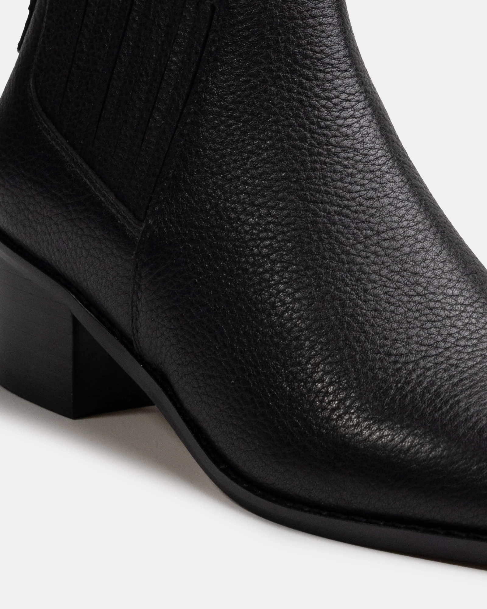 Jassie Black Leather Ankle Boot - Image 3