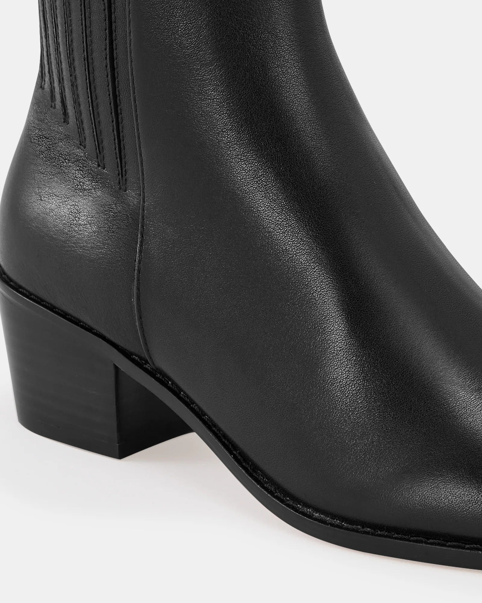 Jesse Black Leather Ankle Boot - Image 3
