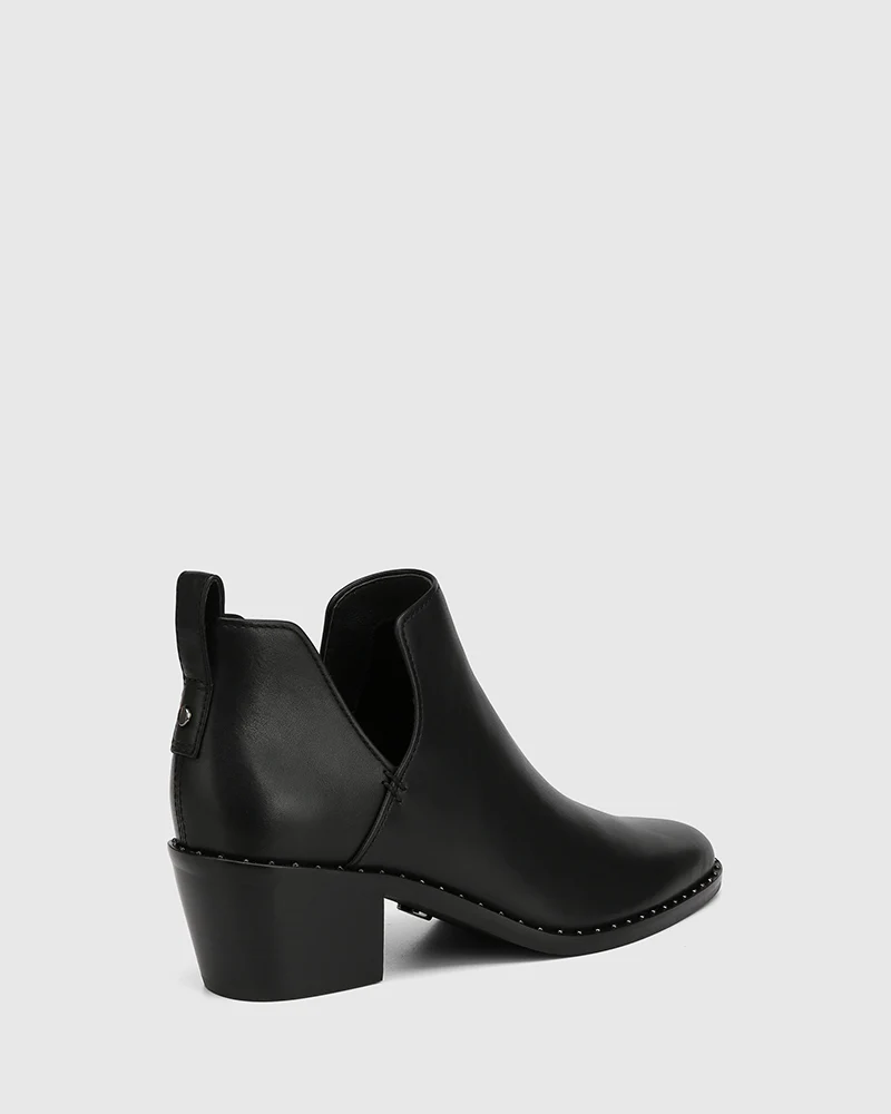 Jiya Black Leather Ankle Boot - Image 4