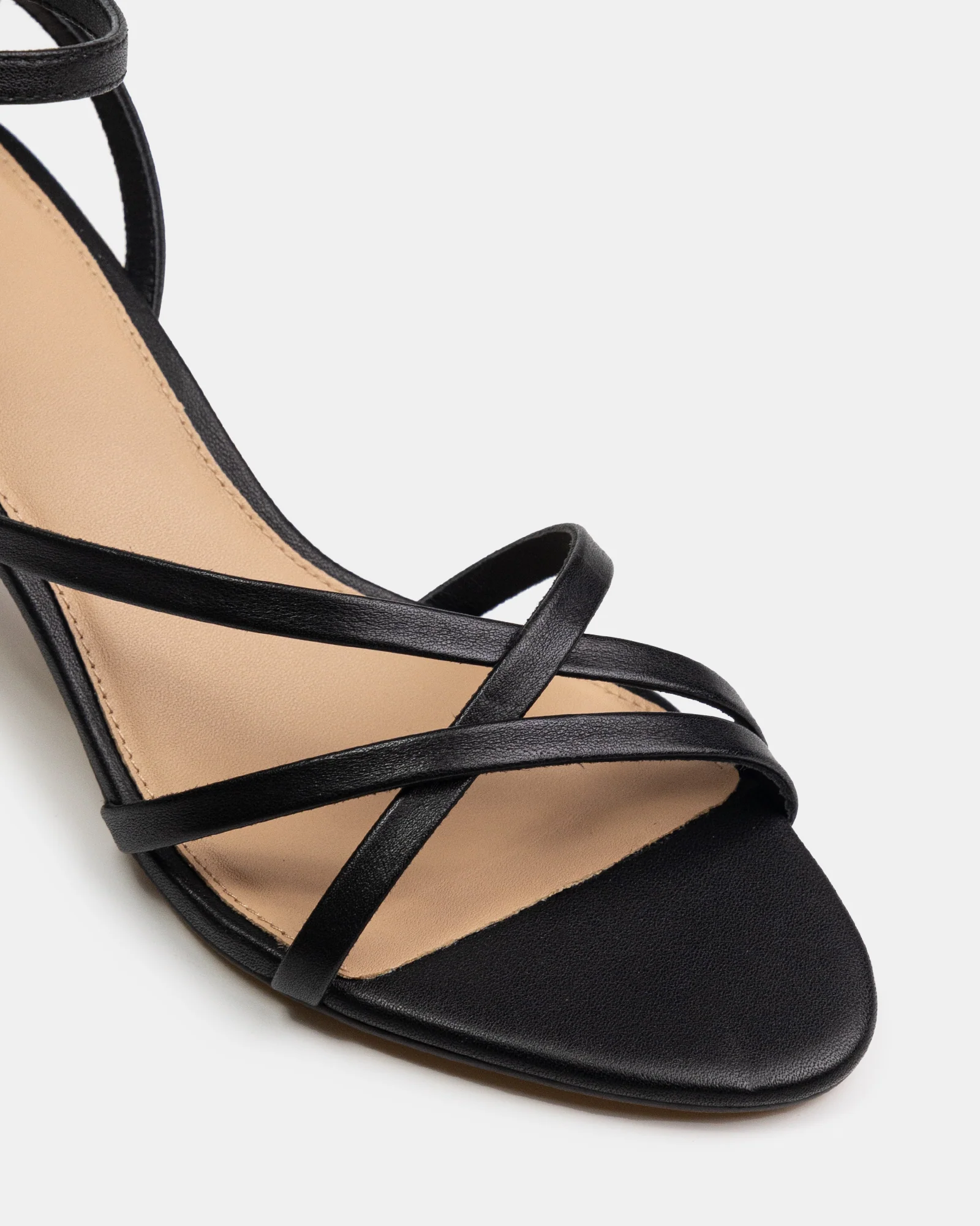Kailee Black Leather Strappy Heel - Image 3