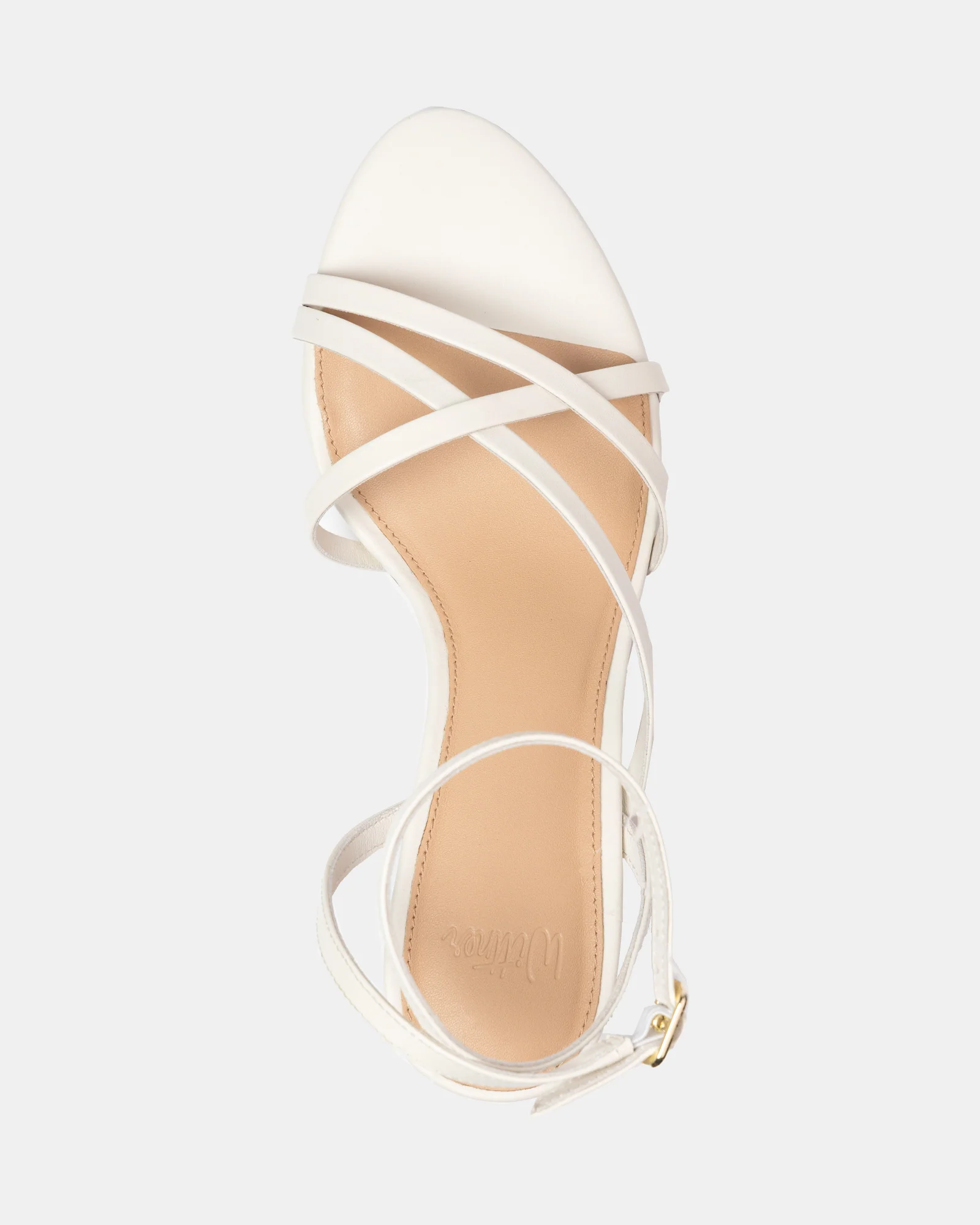Kailee Off White Leather Strappy Heel - Image 5