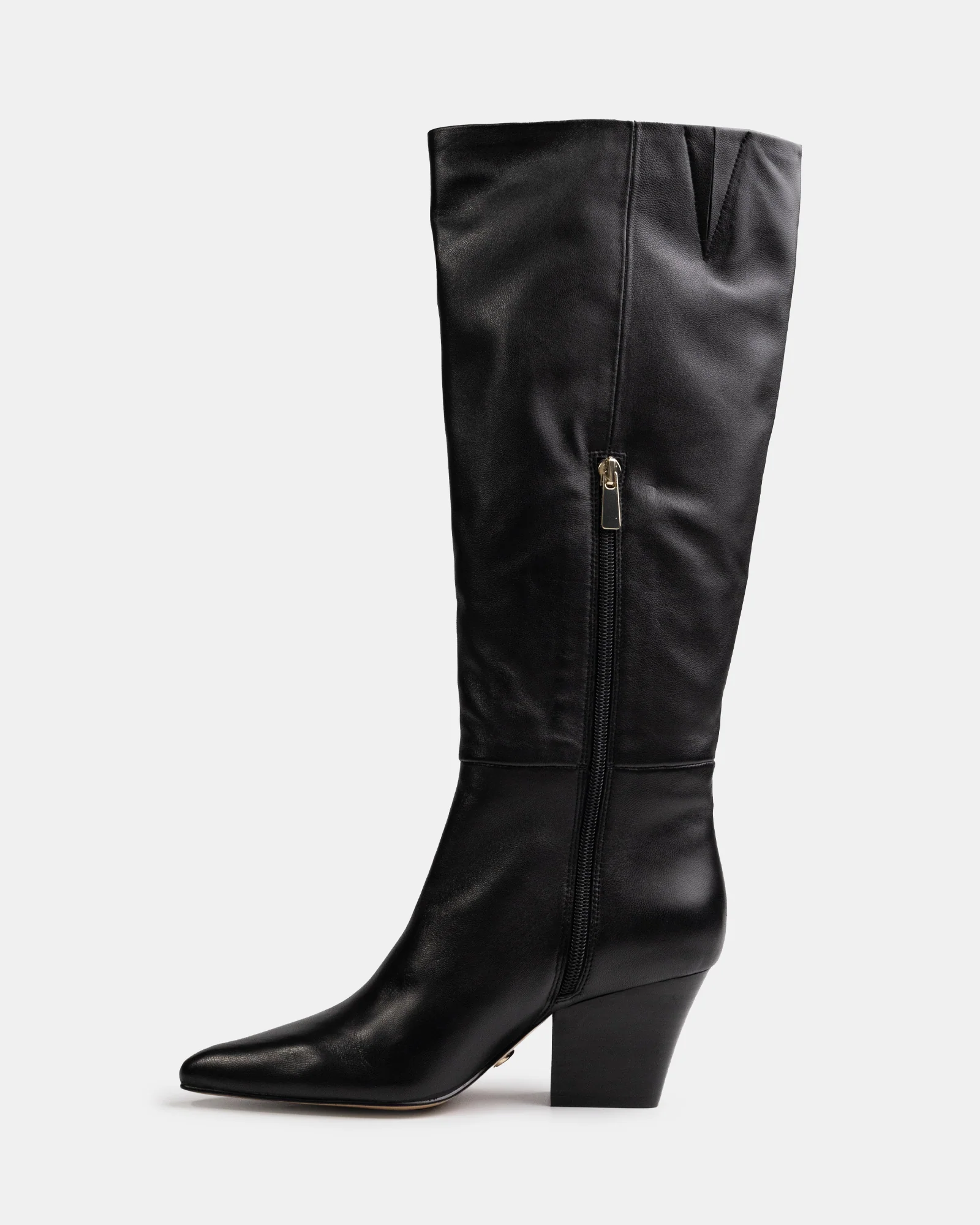 Kolton Black Leather Knee High Boot - Image 6