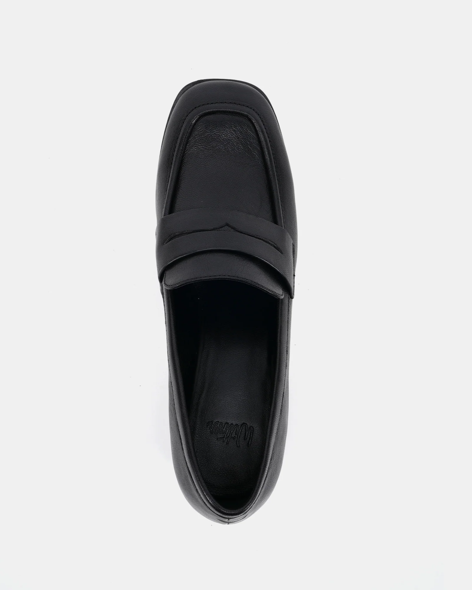 Kylie Black Leather Heeled Loafer - Image 5