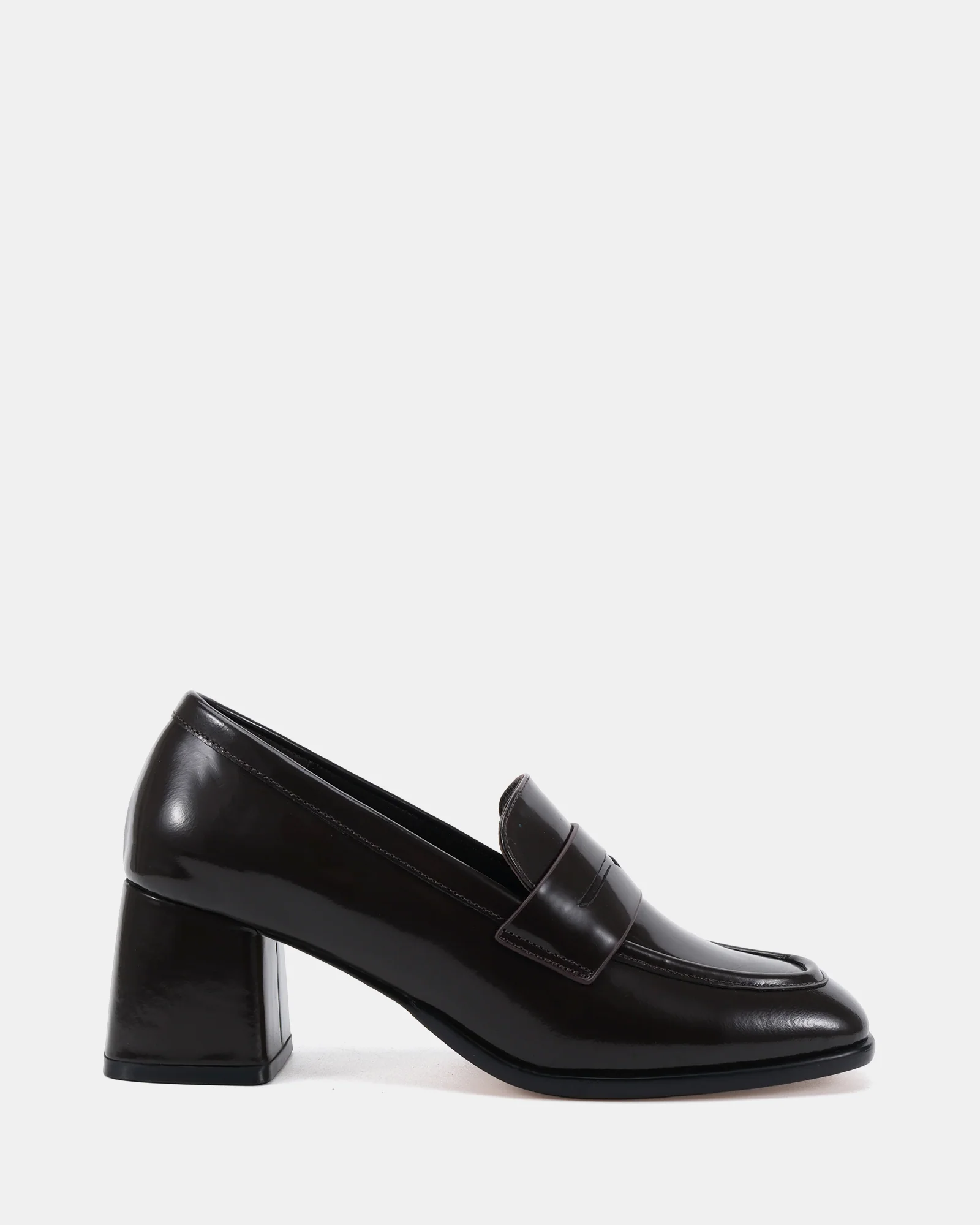 Kylie Espresso Leather Heeled Loafer