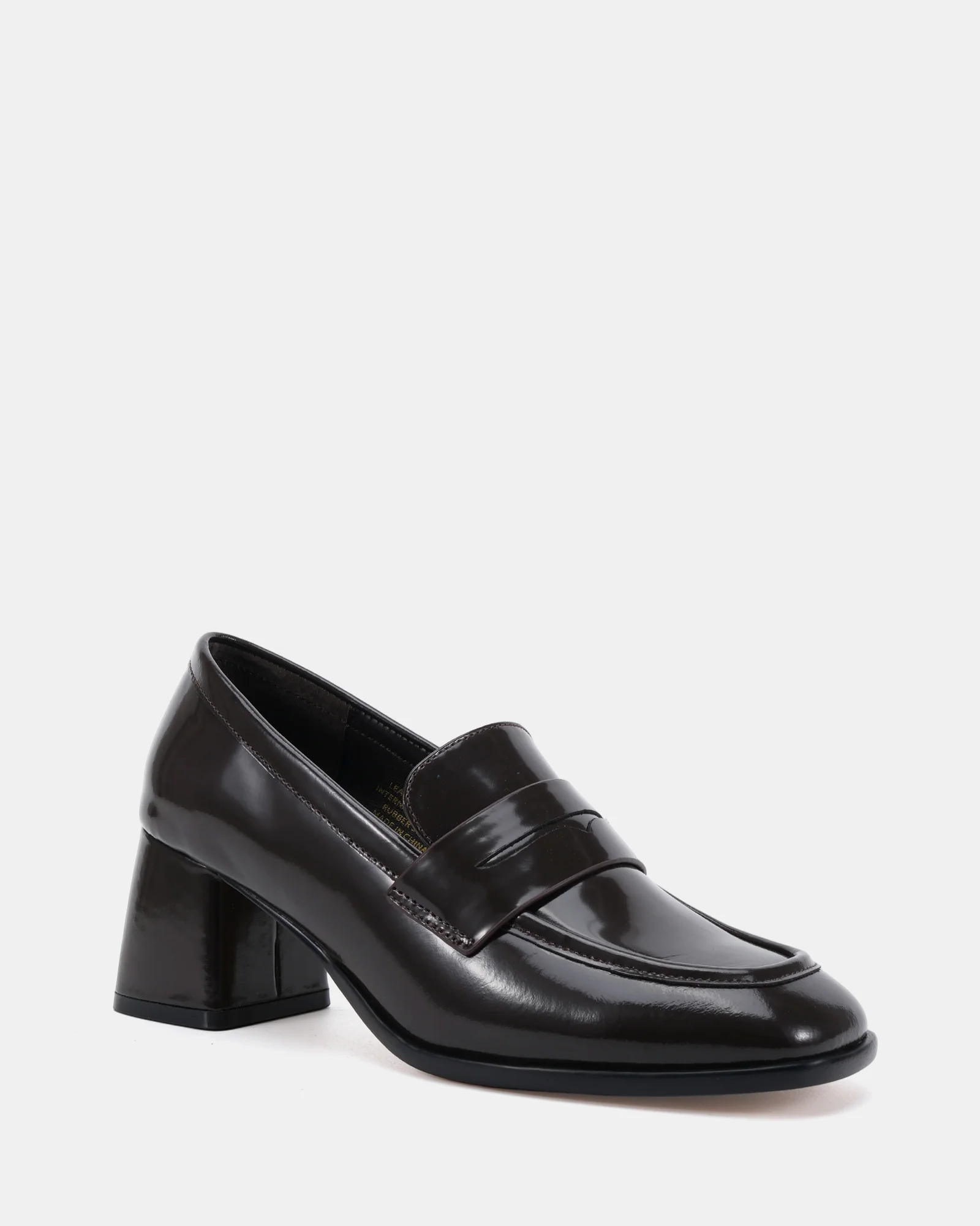 Kylie Espresso Leather Heeled Loafer - Image 2