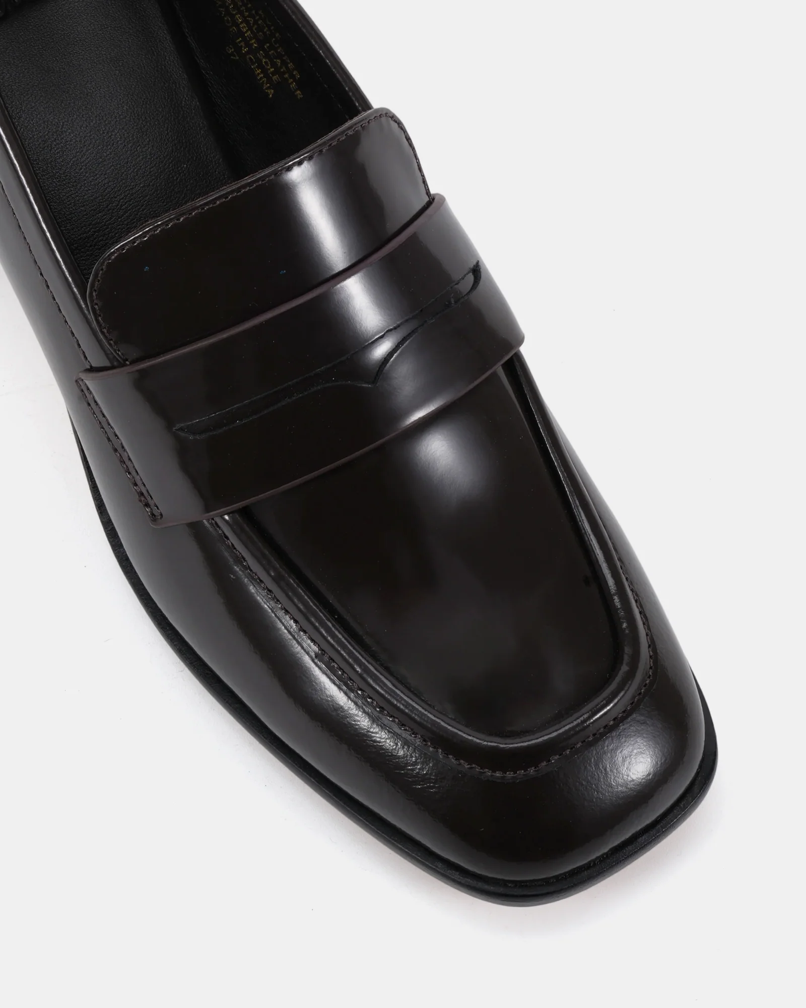 Kylie Espresso Leather Heeled Loafer - Image 3