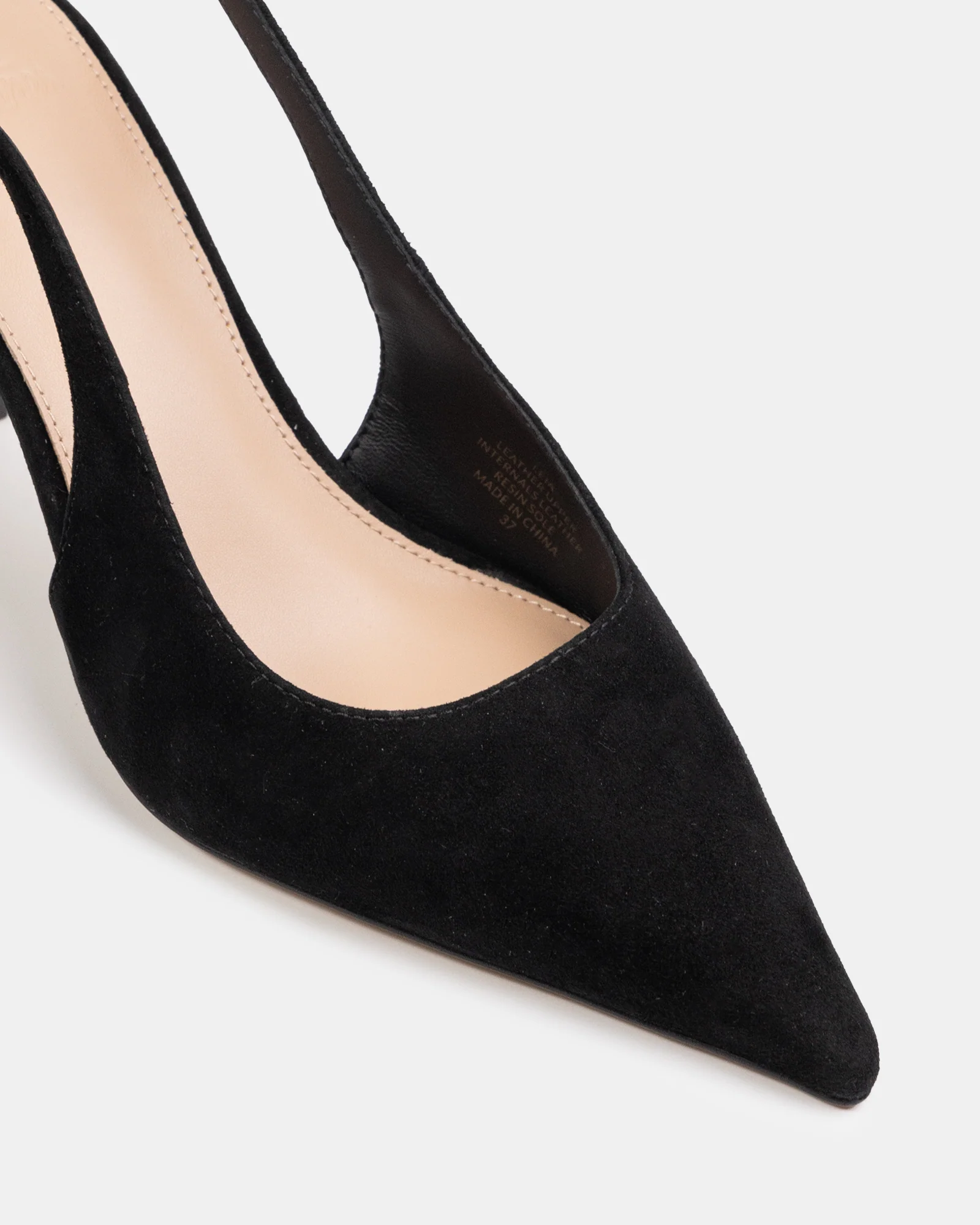 Leia Black Suede Leather Slingback - Image 3