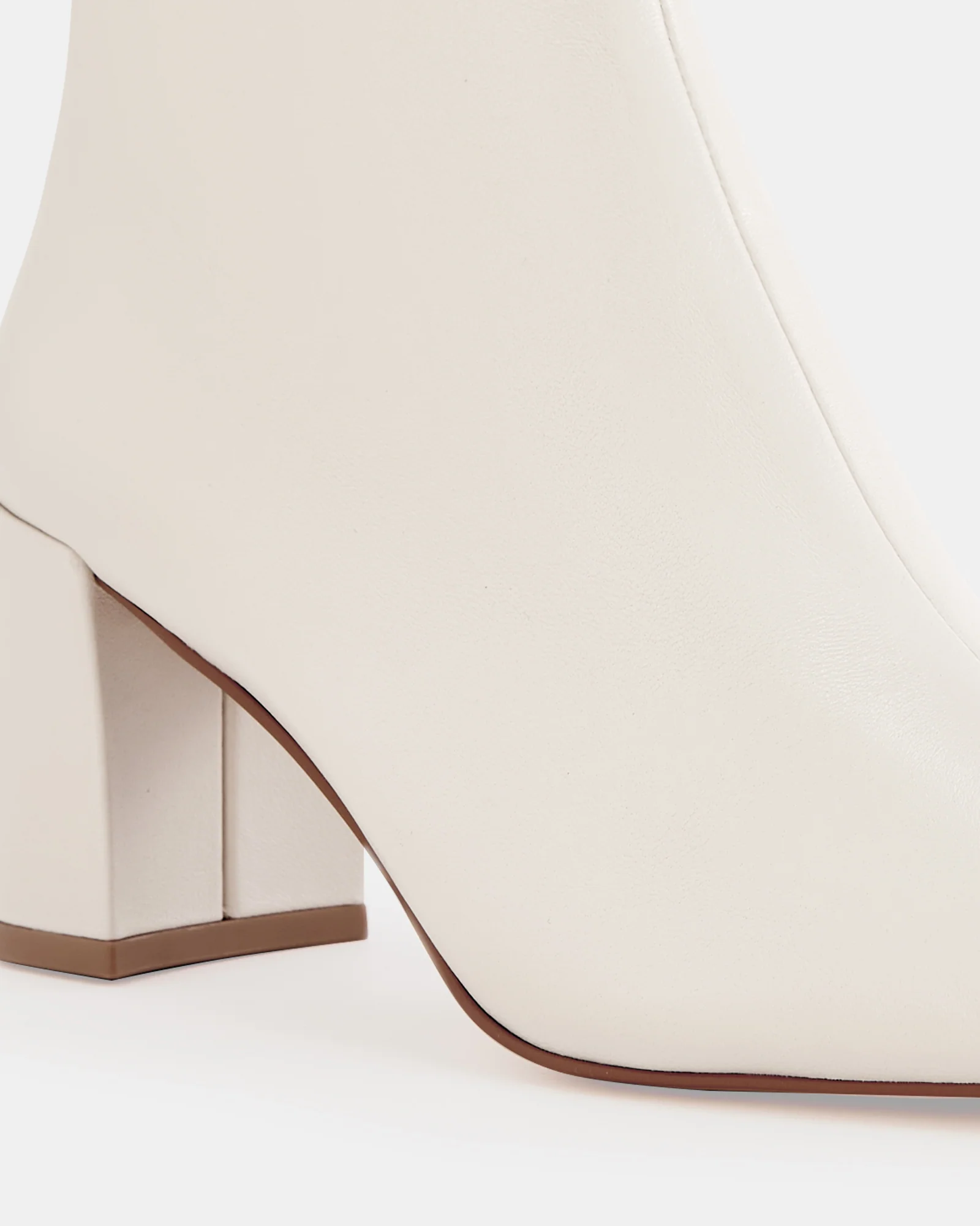 Lena Ecru Leather Ankle Boot - Image 3