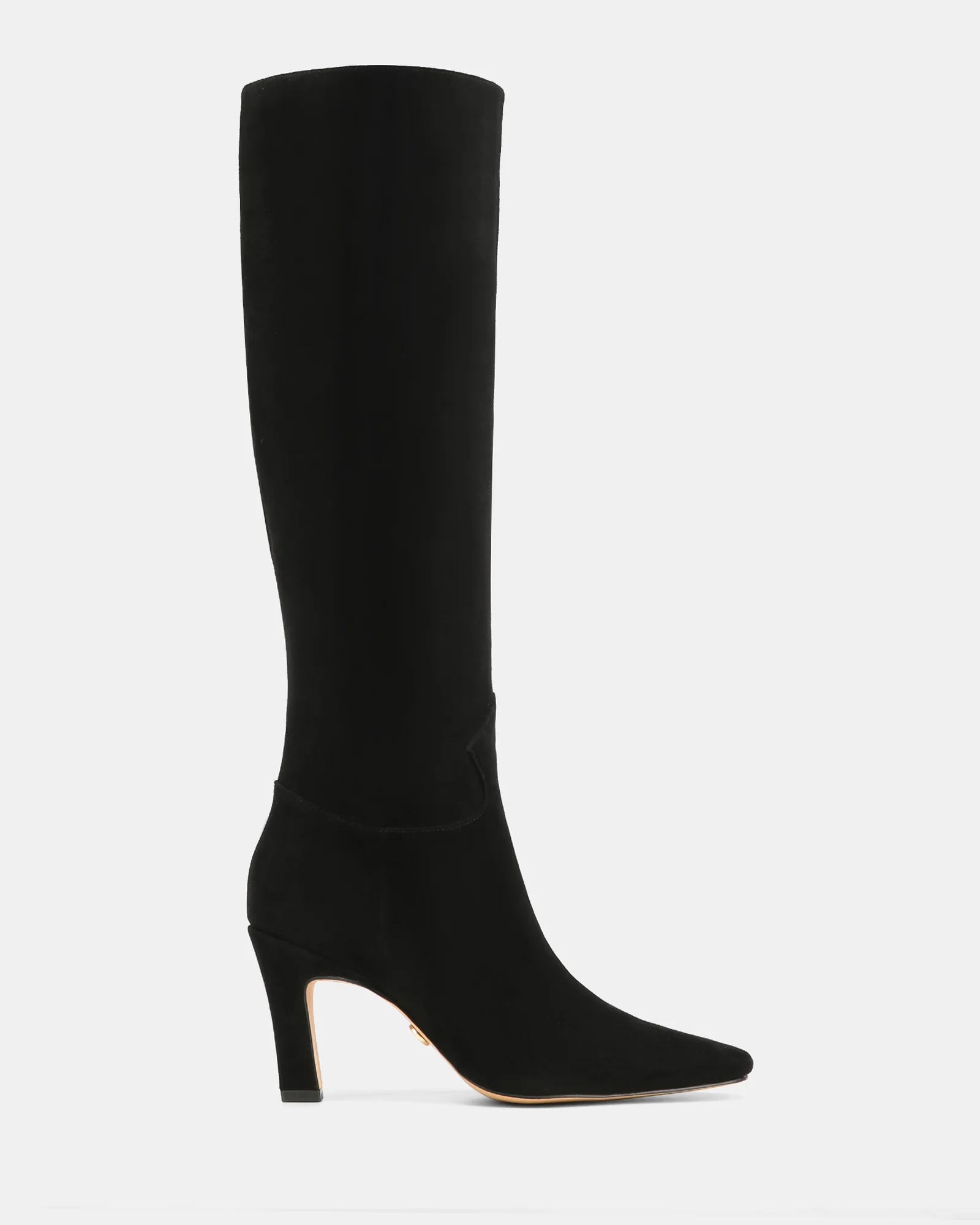 Louella Black Suede Leather Knee High Boot