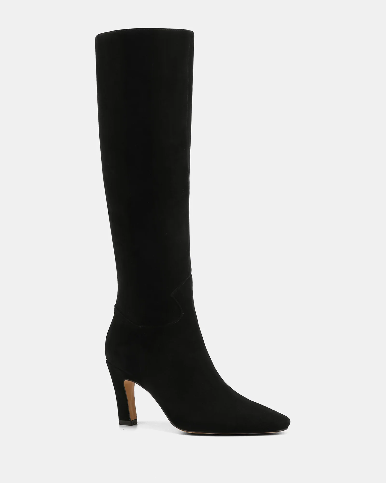 Louella Black Suede Leather Knee High Boot - Image 2