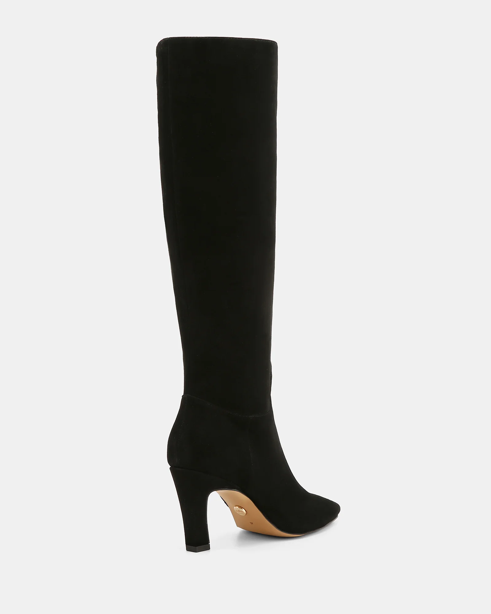 Louella Black Suede Leather Knee High Boot - Image 4