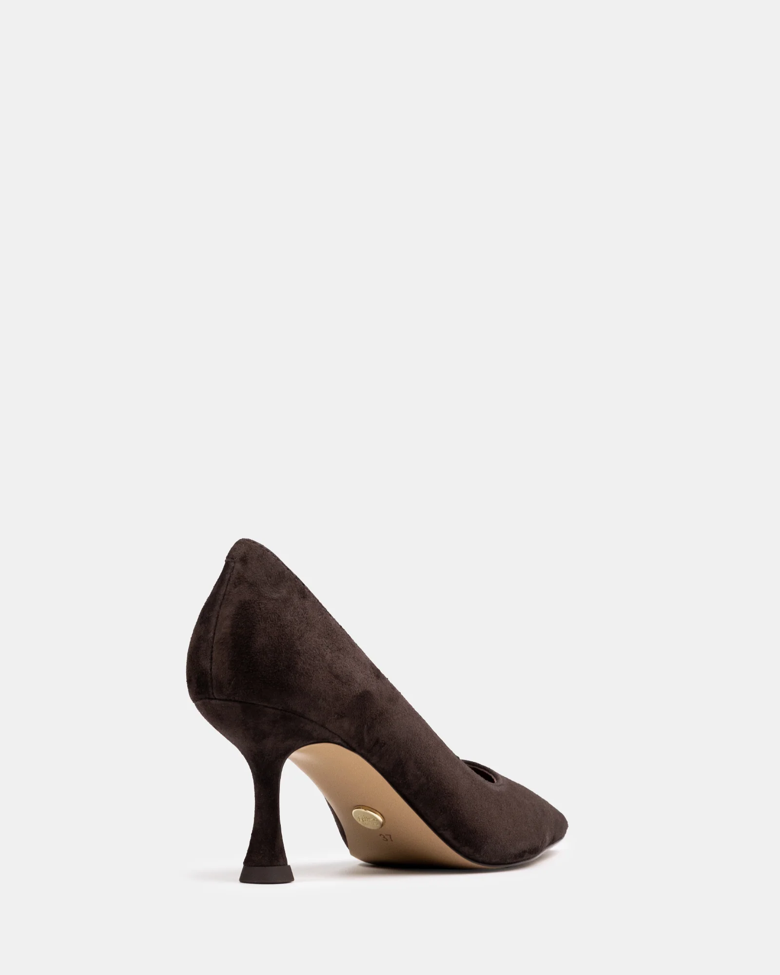 Lydia Mocha Brown Suede Leather Pump - Image 4