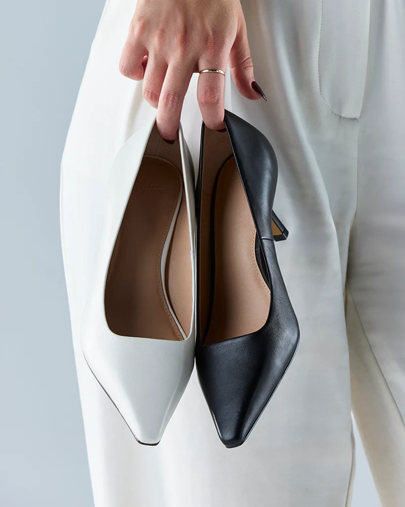 Maine Off White Leather Pump - Image 10