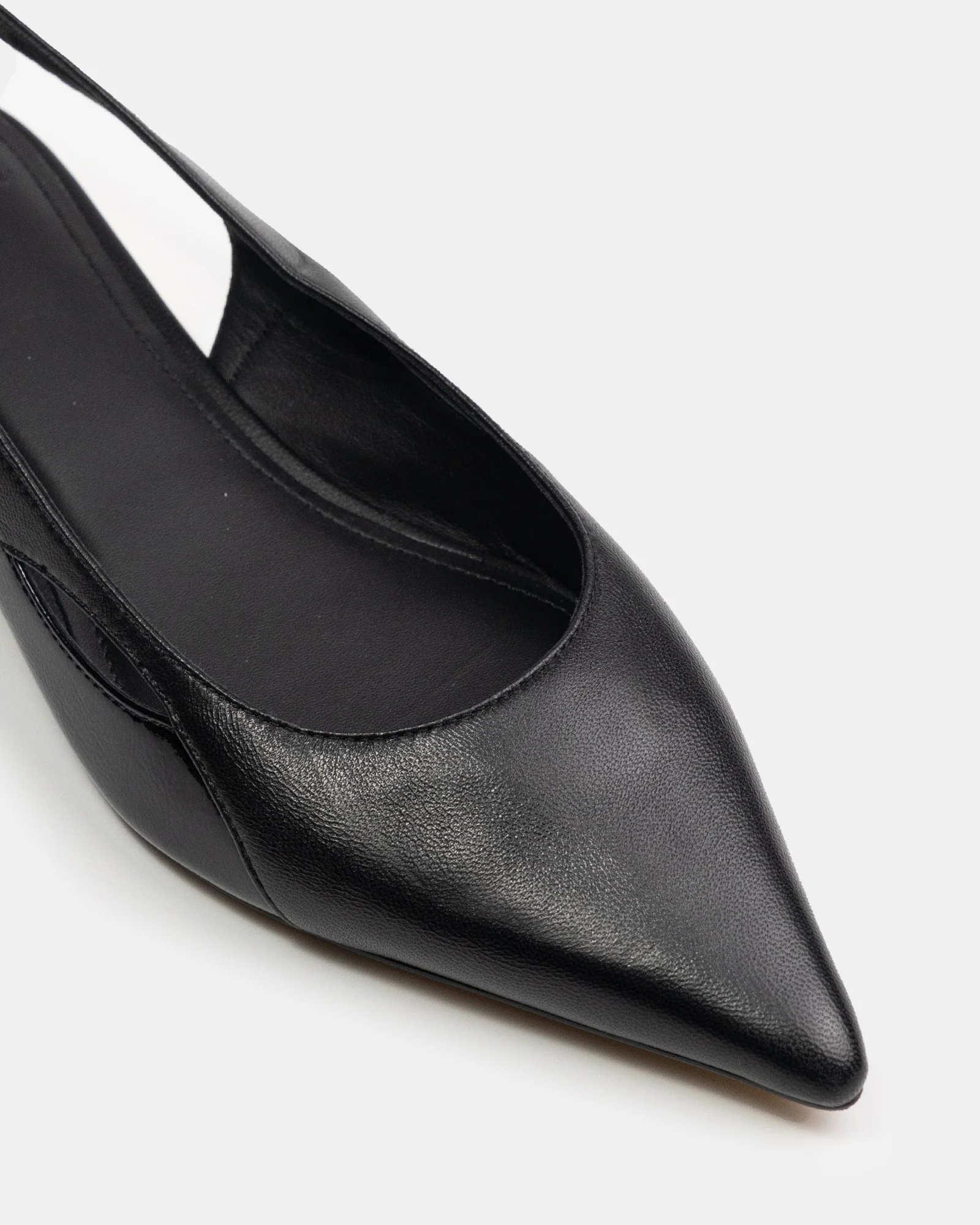 Margaret Black Leather Slingback - Image 3