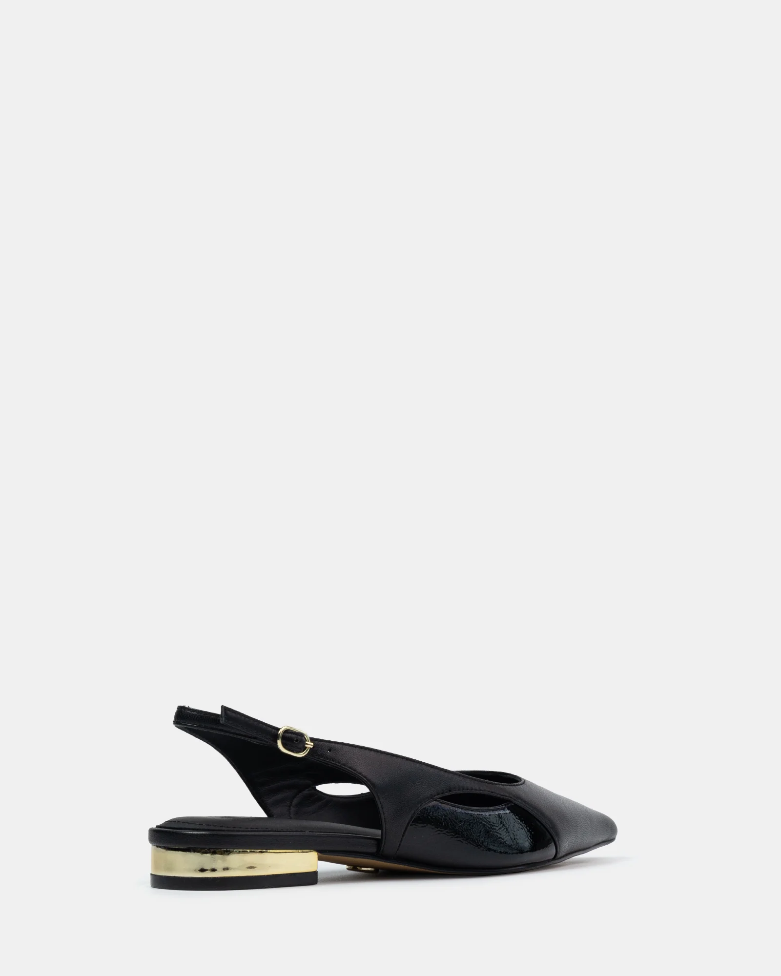 Margaret Black Leather Slingback - Image 4