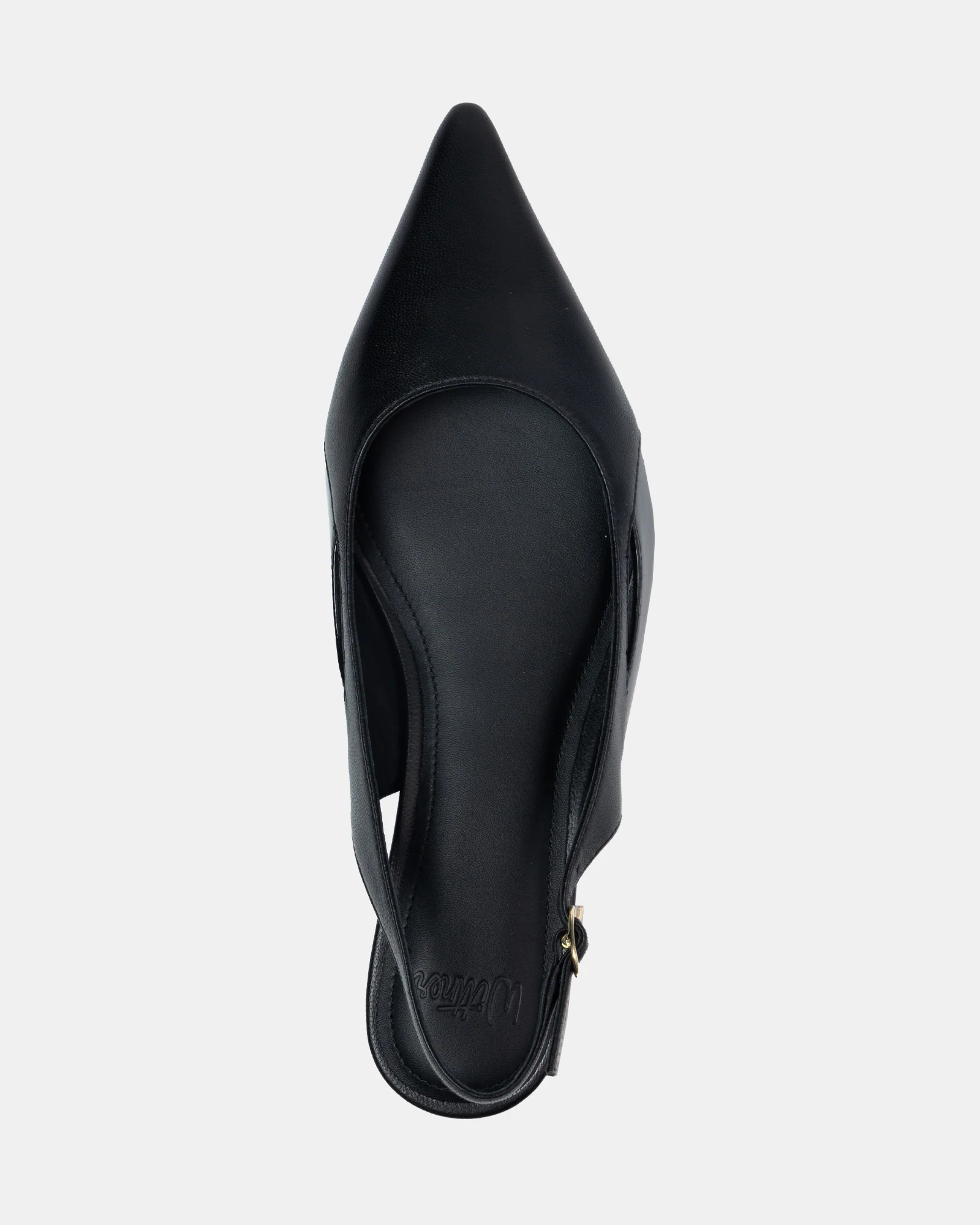 Margaret Black Leather Slingback - Image 5