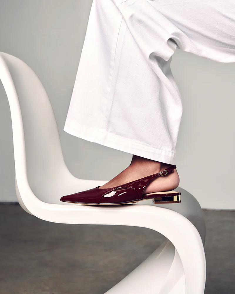 Margaret Scarlet Patent Leather Slingback - Image 9