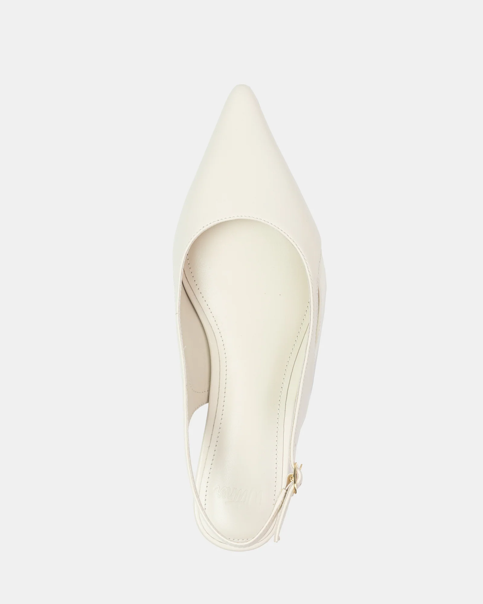 Margaret Vintage Ivory Leather Slingback - Image 5