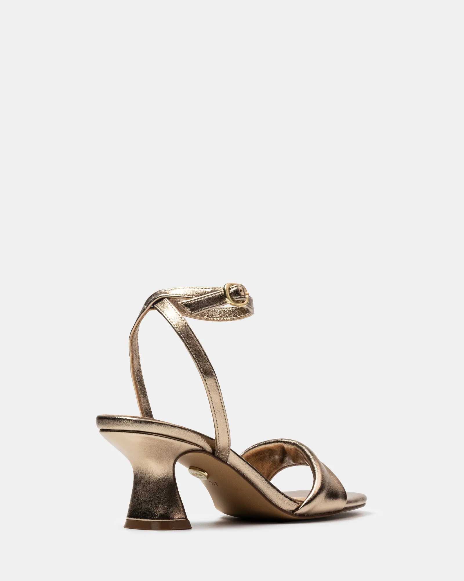 Martina Champagne Metallic Leather Flared Heel - Image 4