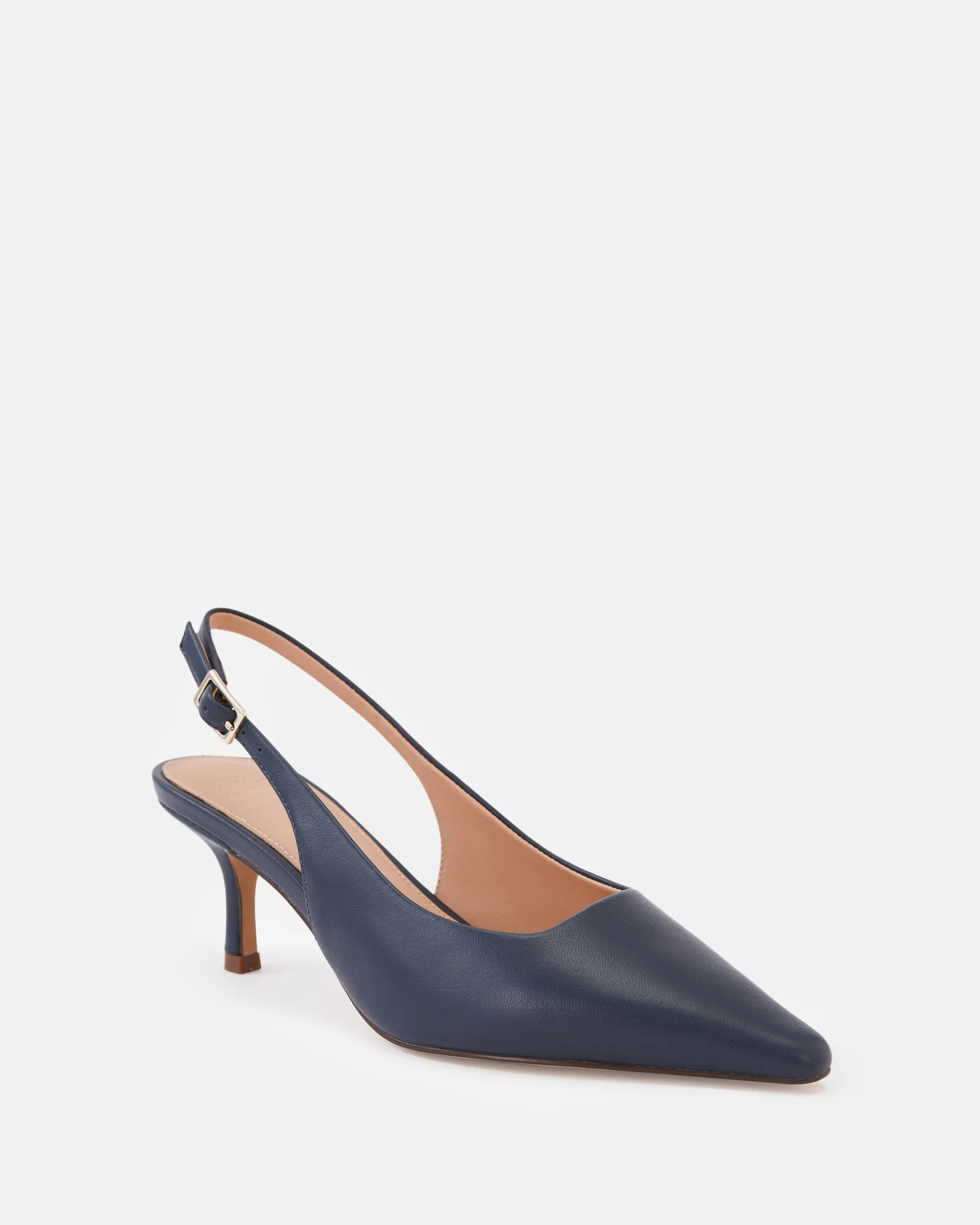 Mella Dark Navy Leather Slingback - Image 2