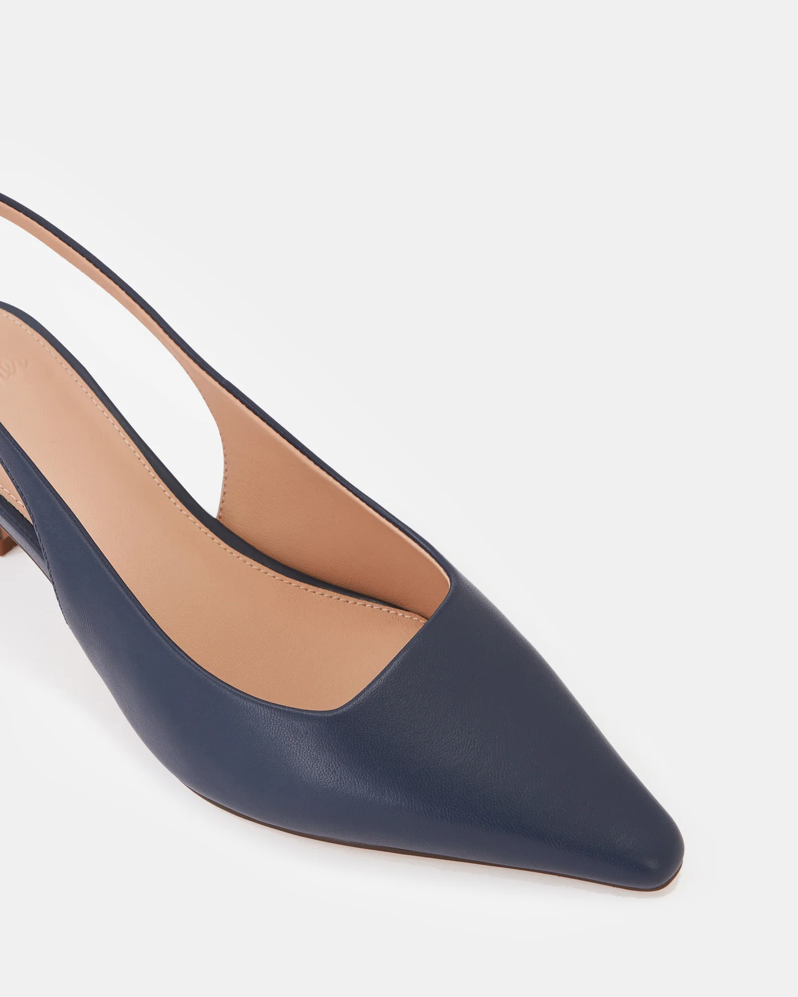 Mella Dark Navy Leather Slingback - Image 3