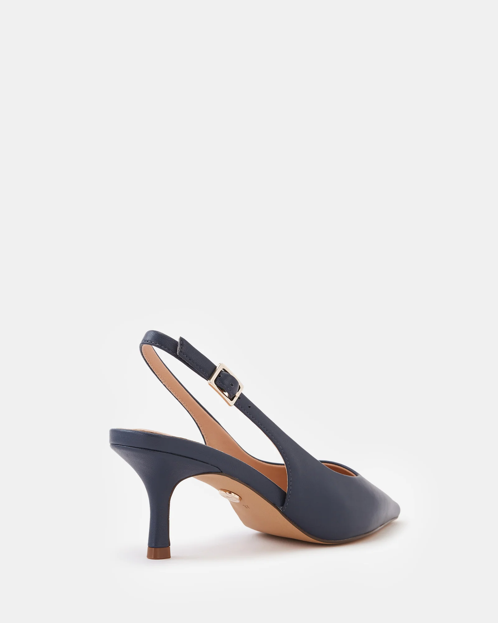 Mella Dark Navy Leather Slingback - Image 4