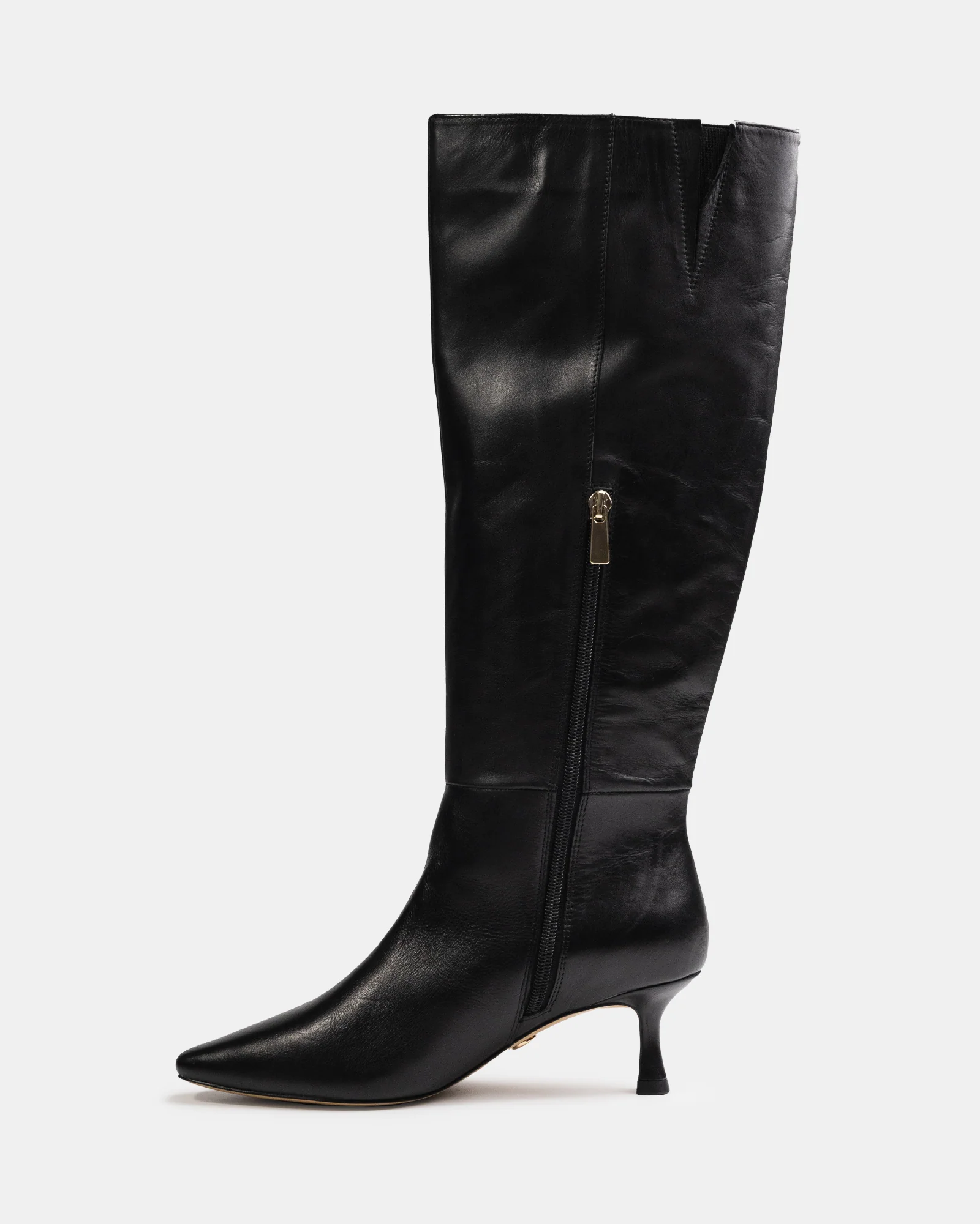 Mia Black Leather Knee High Boot - Image 6