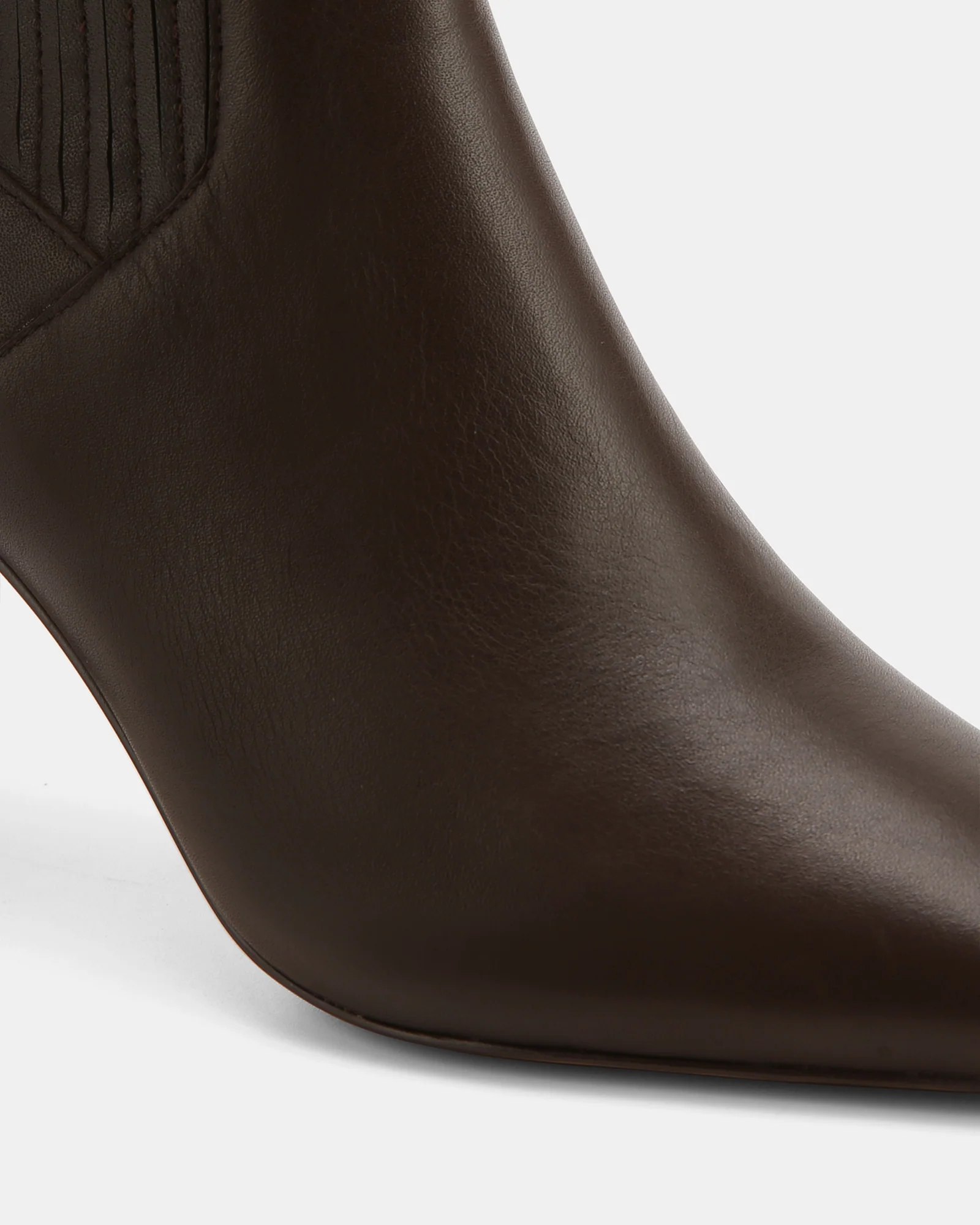 Natalie Dark Brown Pebble Leather Ankle Boot - Image 3