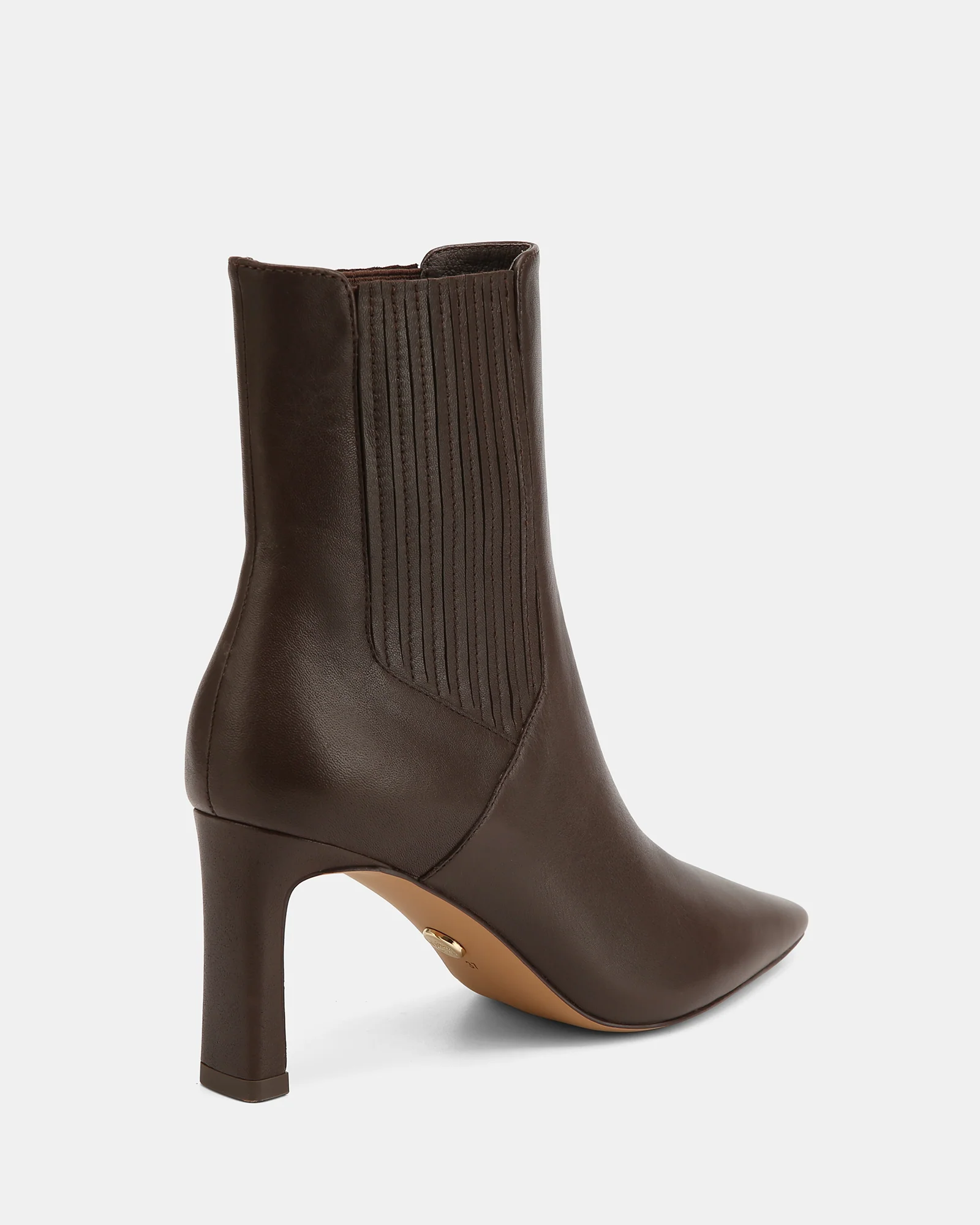 Natalie Dark Brown Pebble Leather Ankle Boot - Image 4