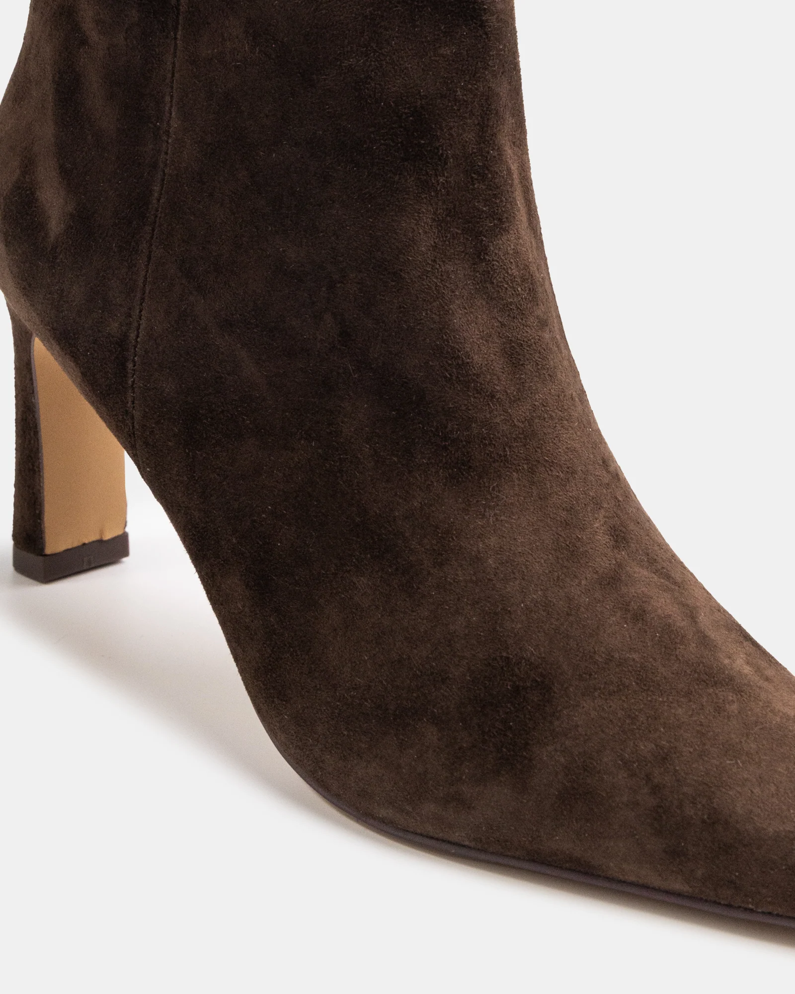 Nina Chocolate Suede Leather Ankle Boot - Image 3