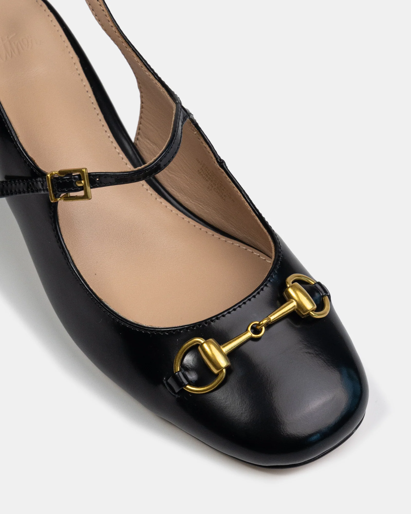 Nora Black Patent Leather Slingback - Image 3