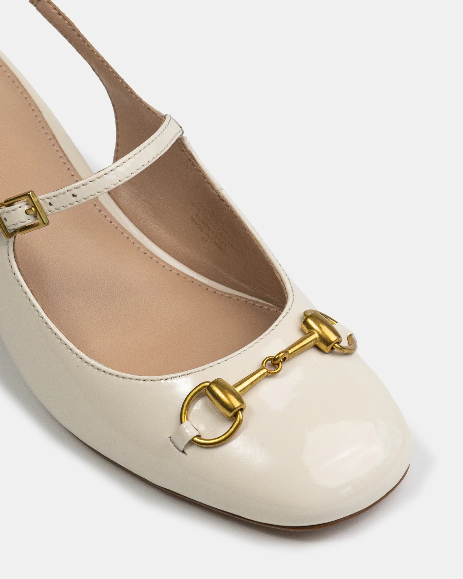 Nora Vintage Ivory Patent Leather Slingback - Image 3