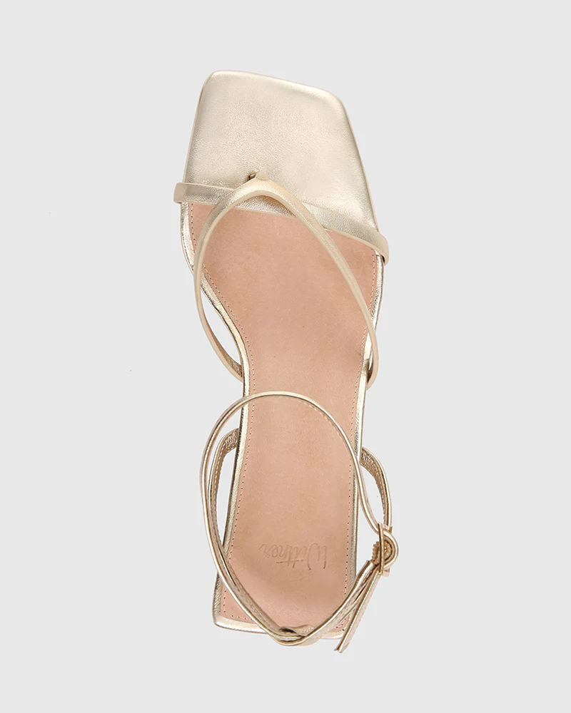 Nyla Champagne Metallic Leather Wedge - Image 5
