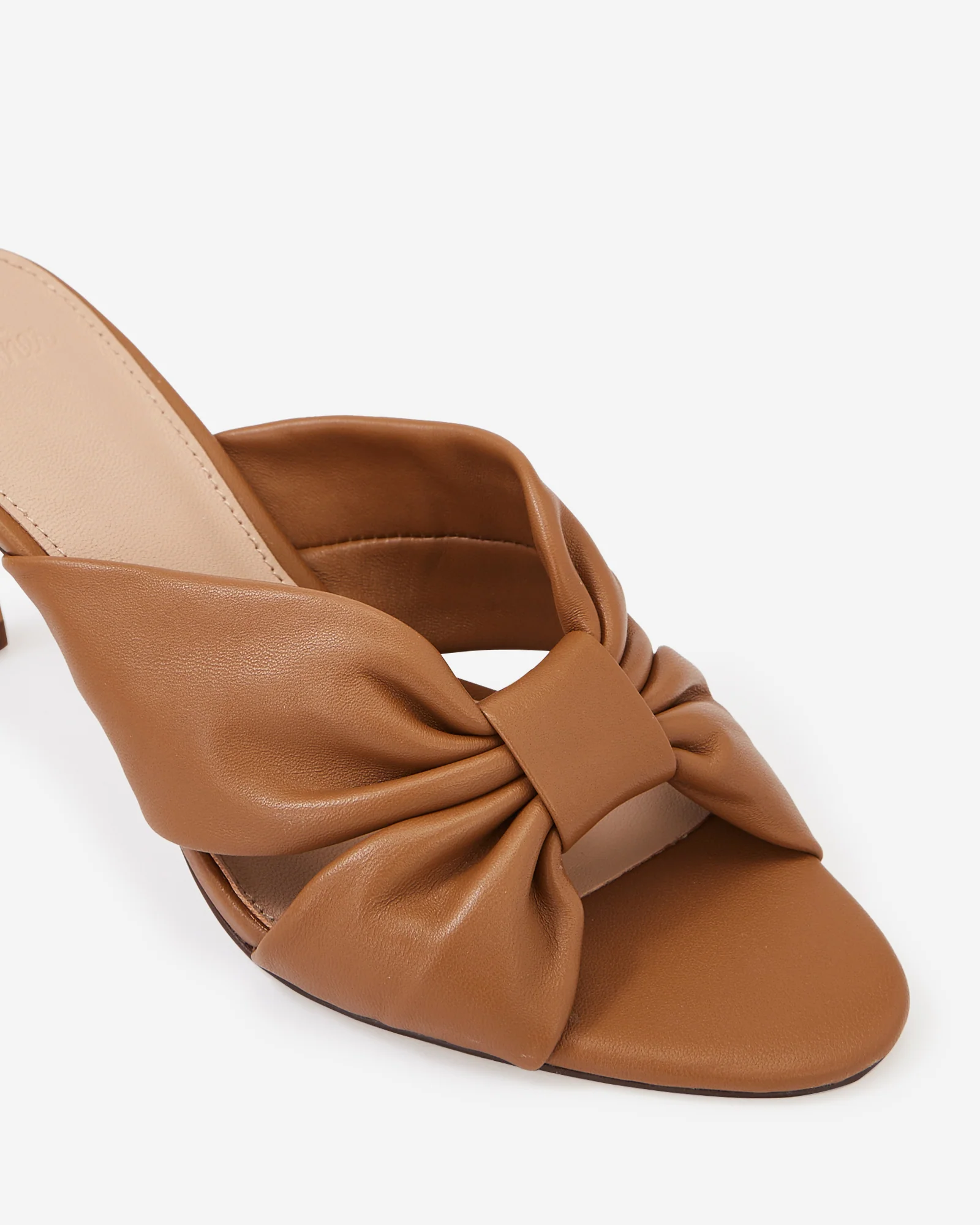 Oralia Burnt Almond Leather Stiletto Mule - Image 3
